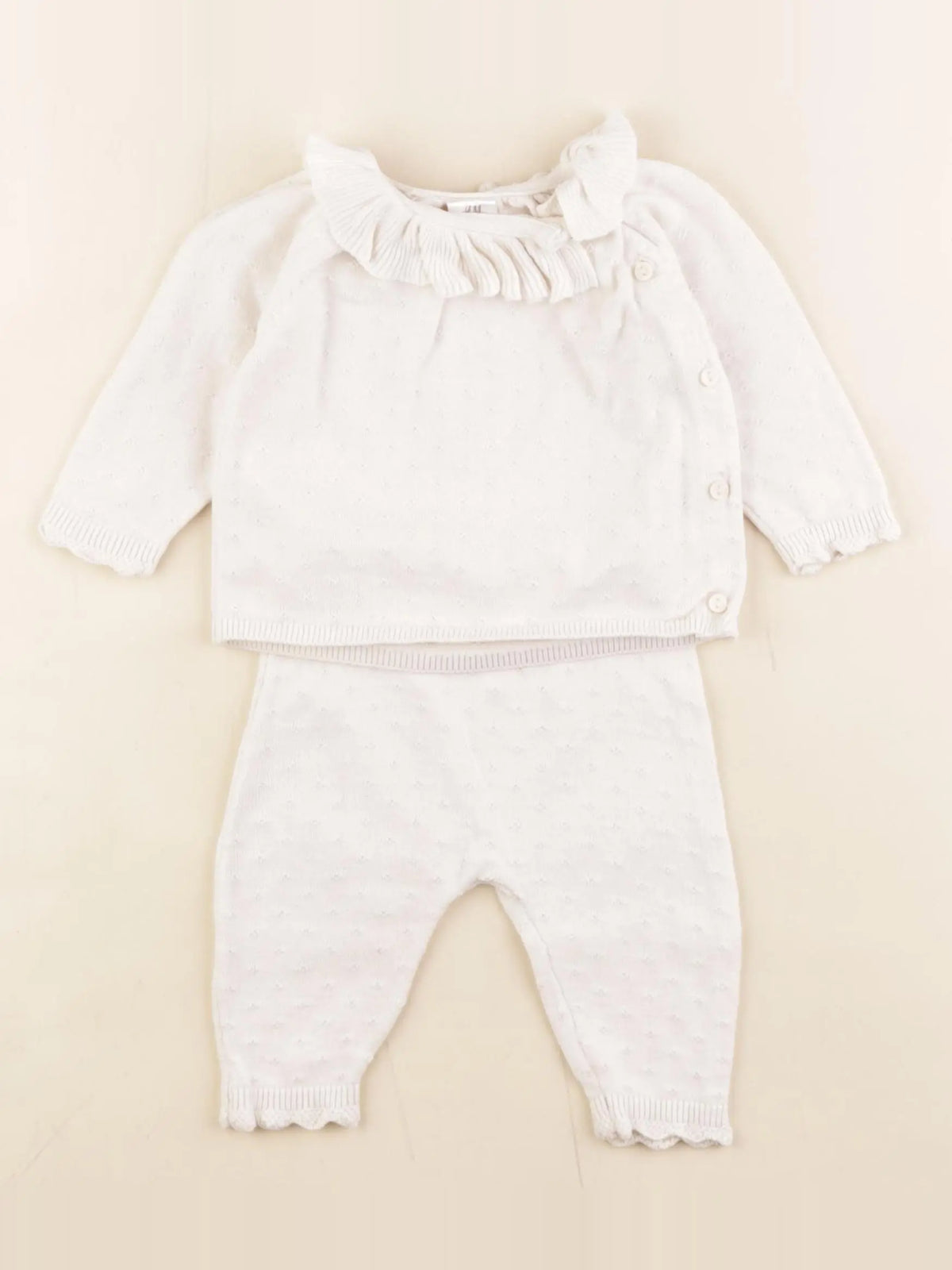 H&M - ensemble beige - 2/4 mois