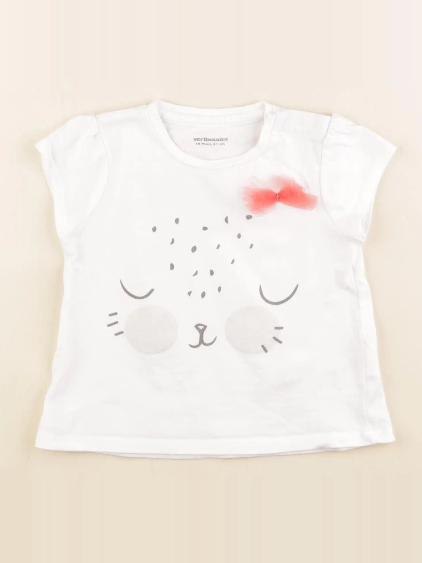 Vertbaudet - tee-shirt blanc - 18 mois