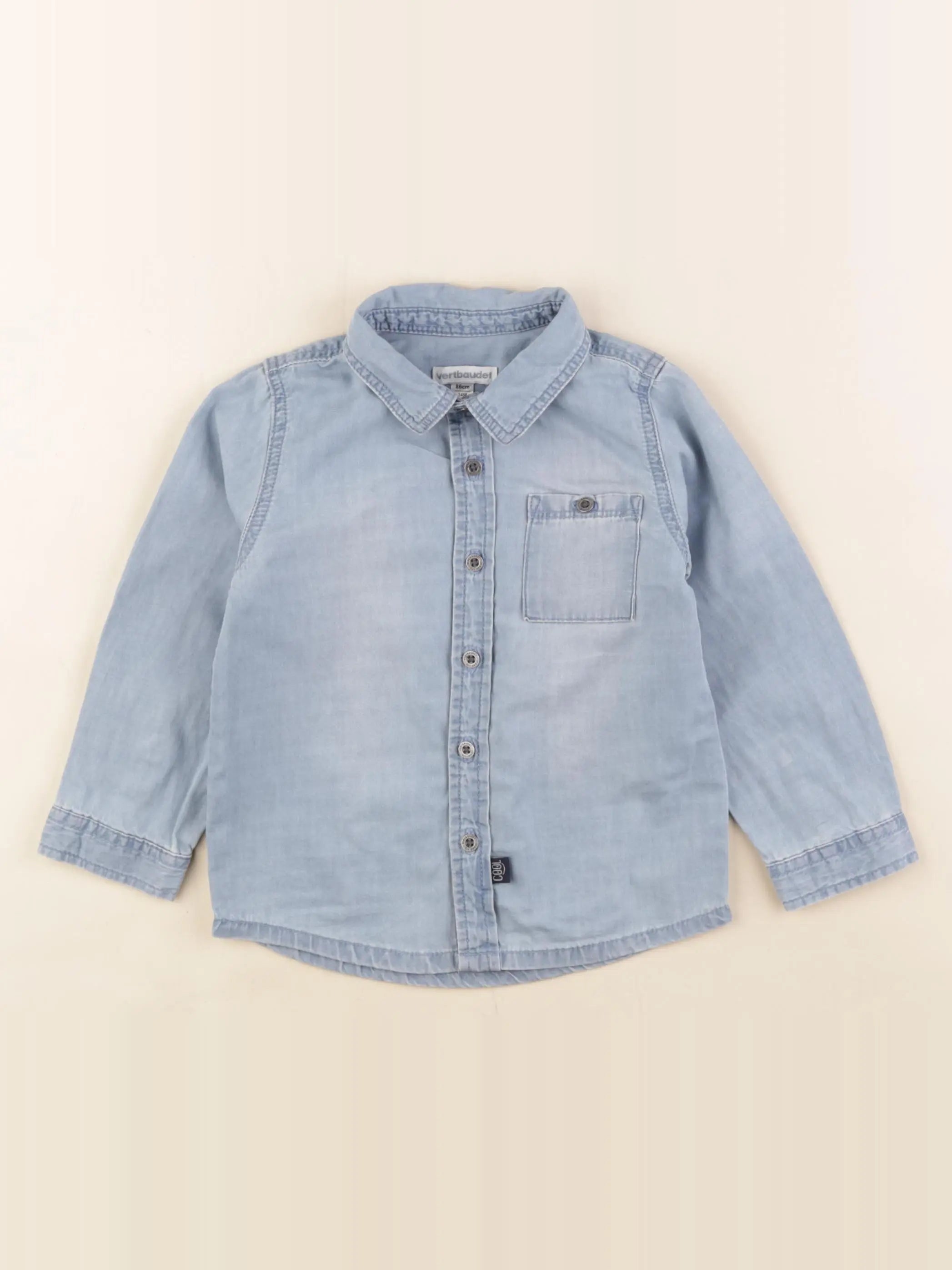 Vertbaudet - chemise bleu - 24 mois