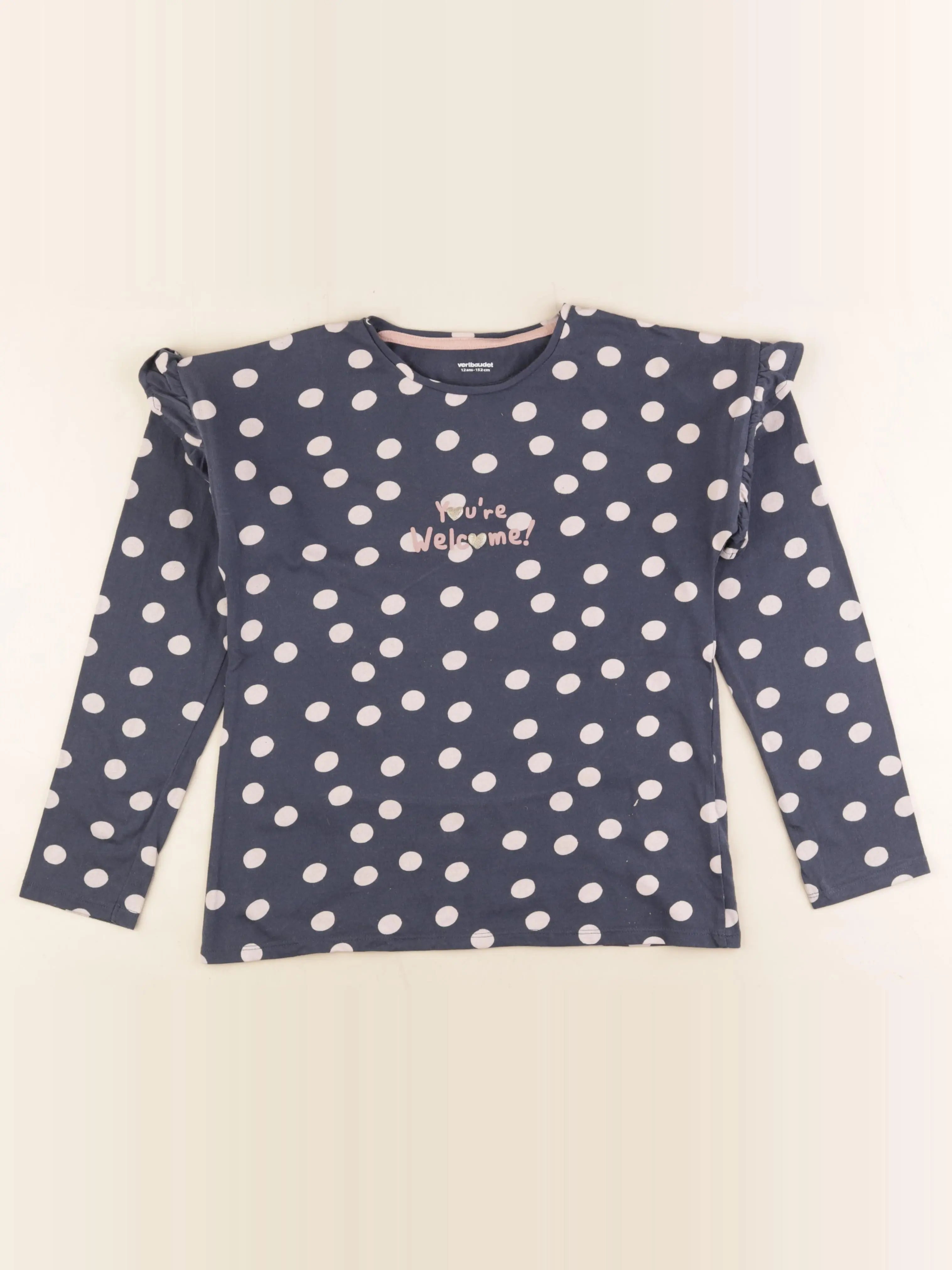 Vertbaudet - tee-shirt bleu, rose - 12 ans