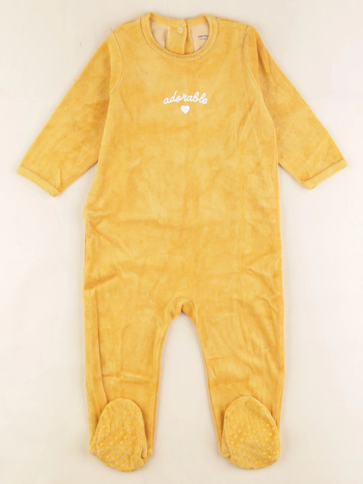 Vertbaudet - pyjama velours jaune - 18 mois