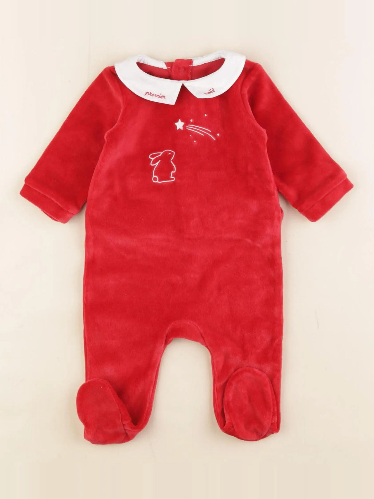 Jacadi - pyjama velours rouge - 3 mois