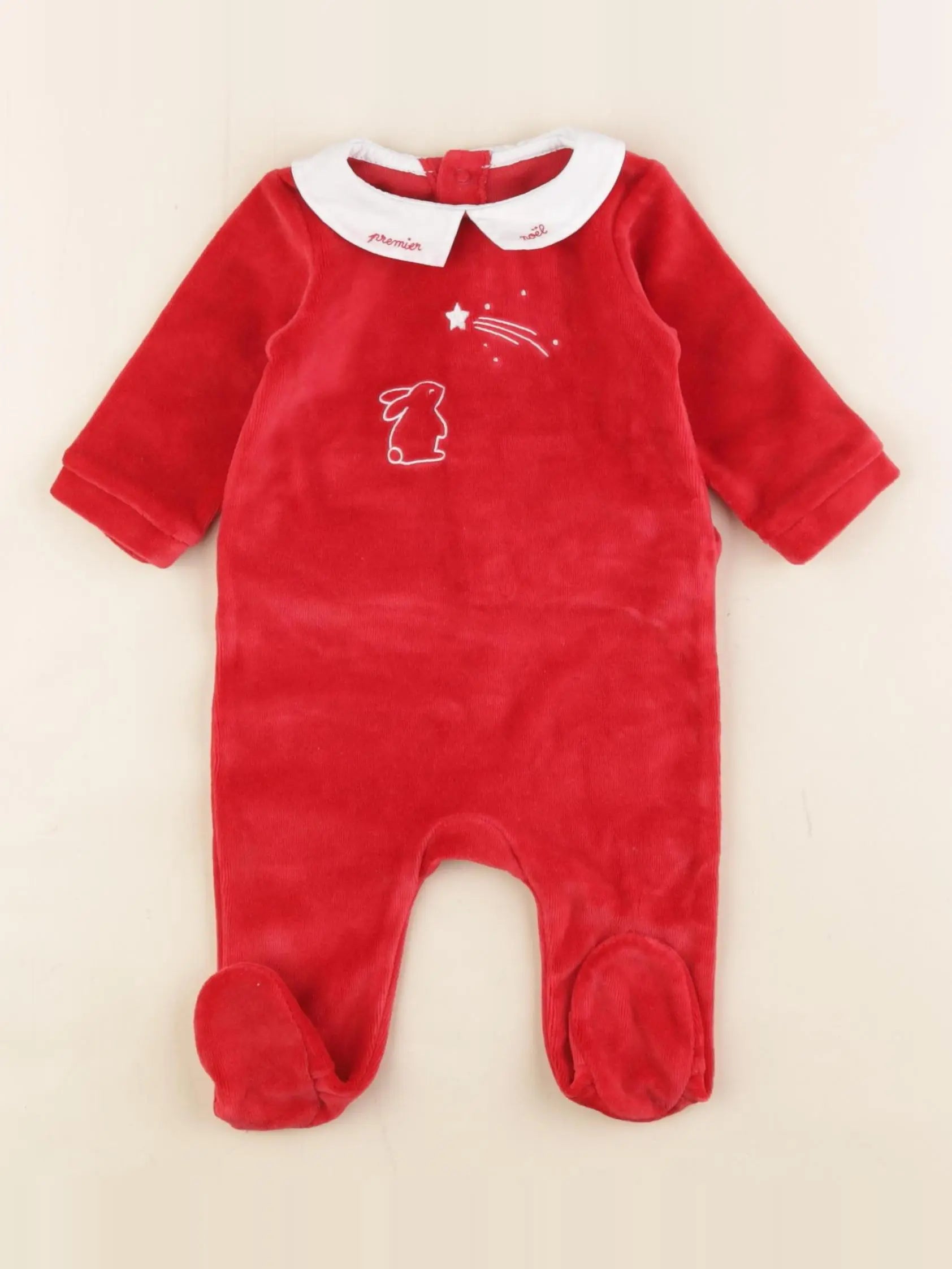 Jacadi - pyjama velours rouge - 3 mois