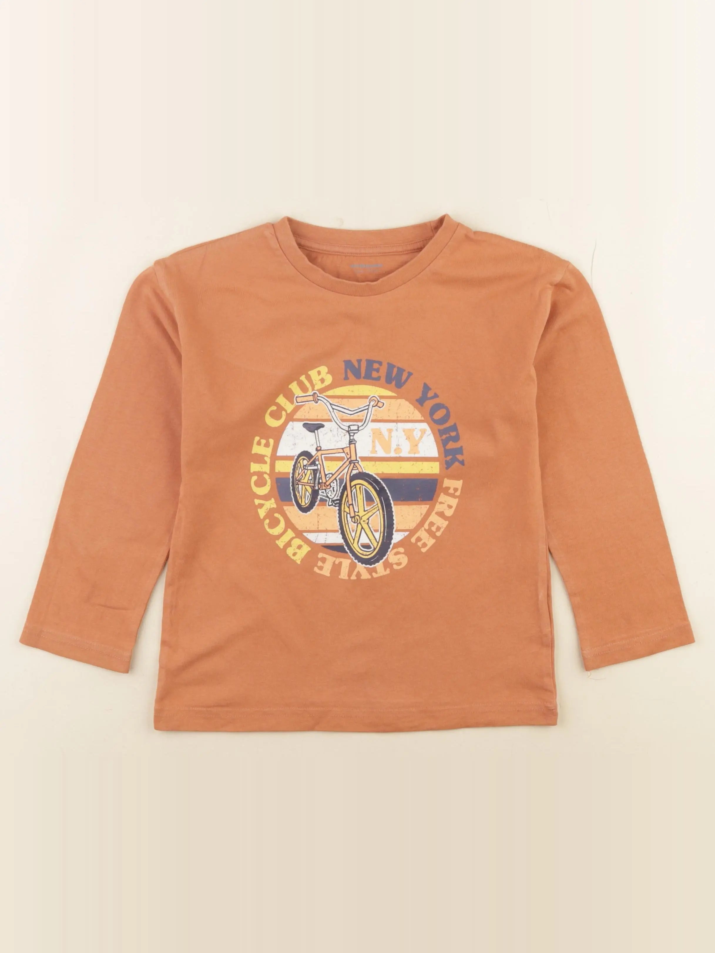 Vertbaudet - tee-shirt marron - 6 ans