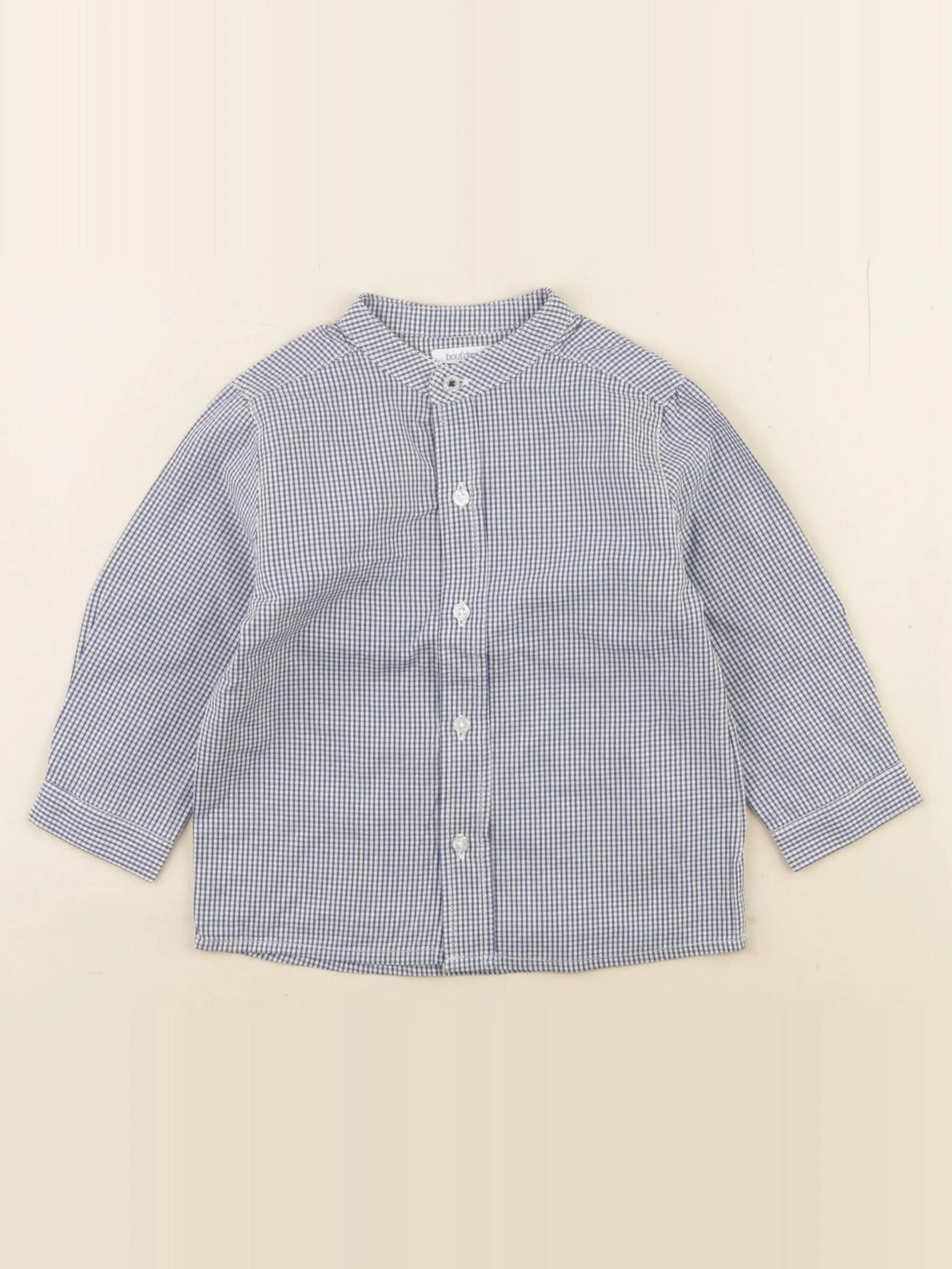 Boutchou - chemise blanc, bleu - 12 mois
