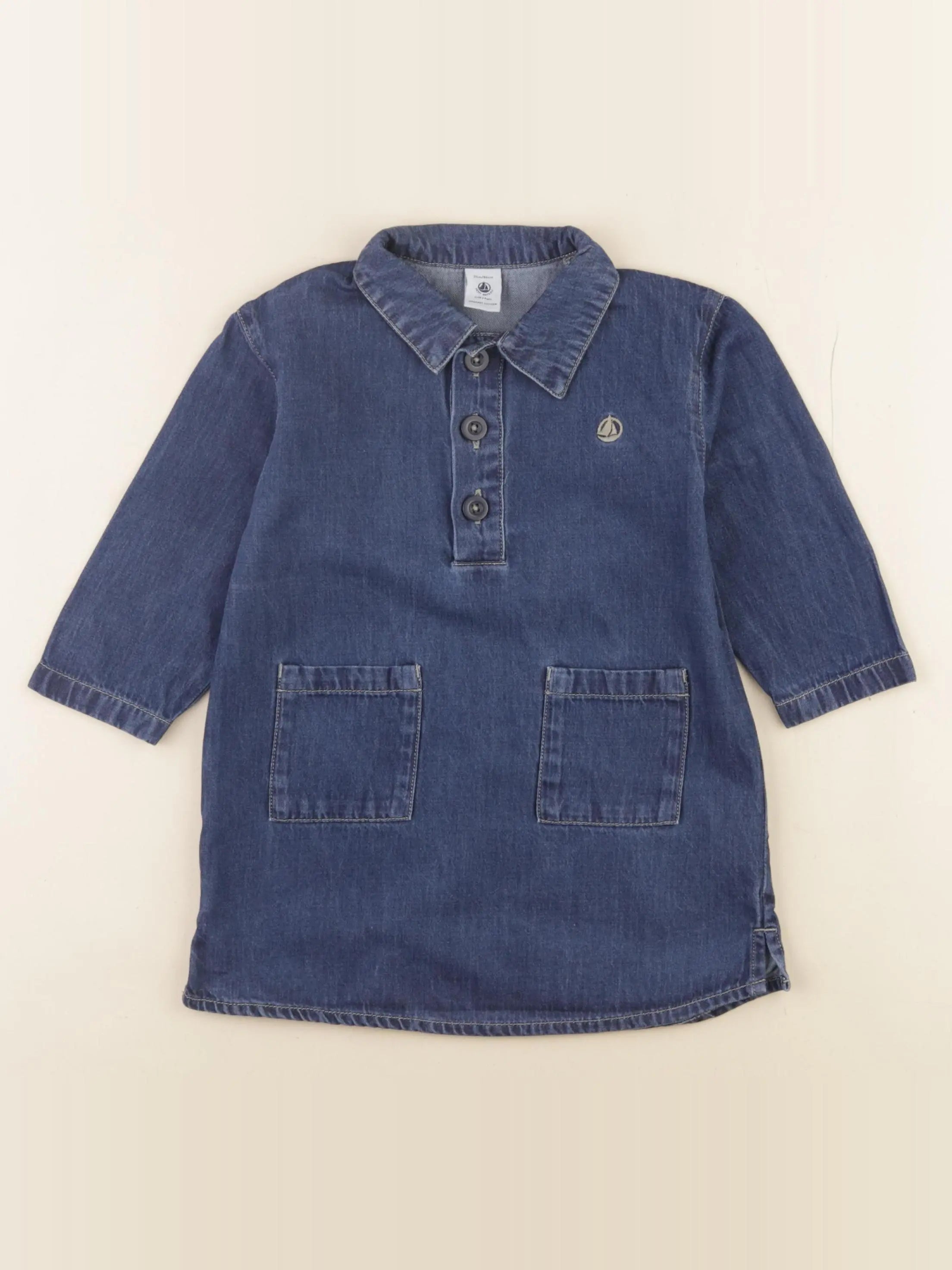 Petit Bateau - robe bleu - 24 mois