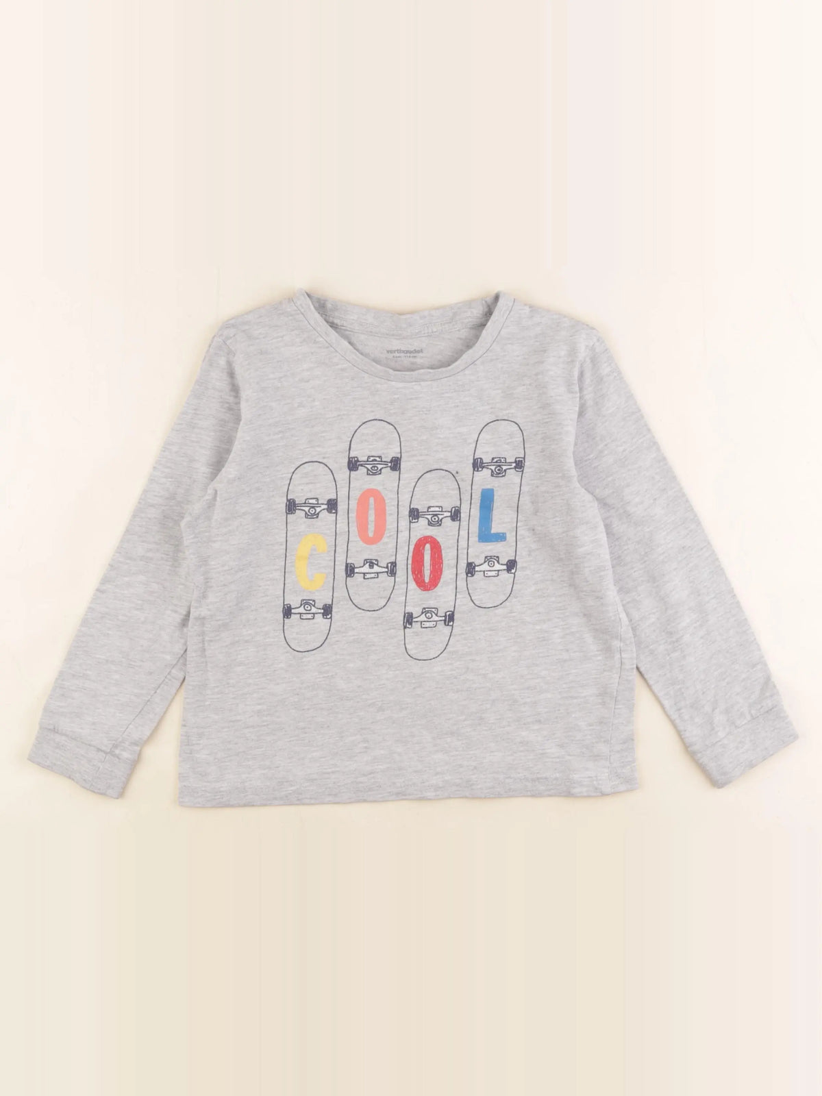 Vertbaudet - tee-shirt gris - 6 ans
