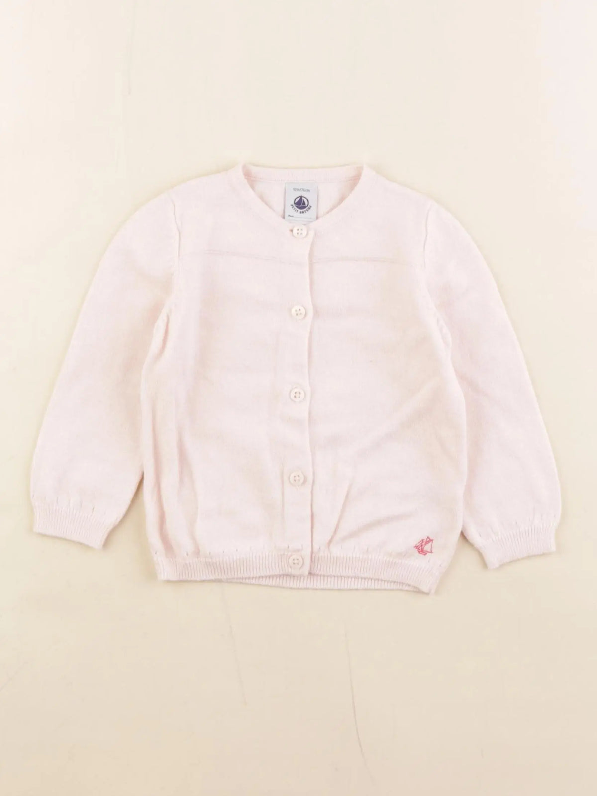 Petit Bateau - gilet rose - 12 mois