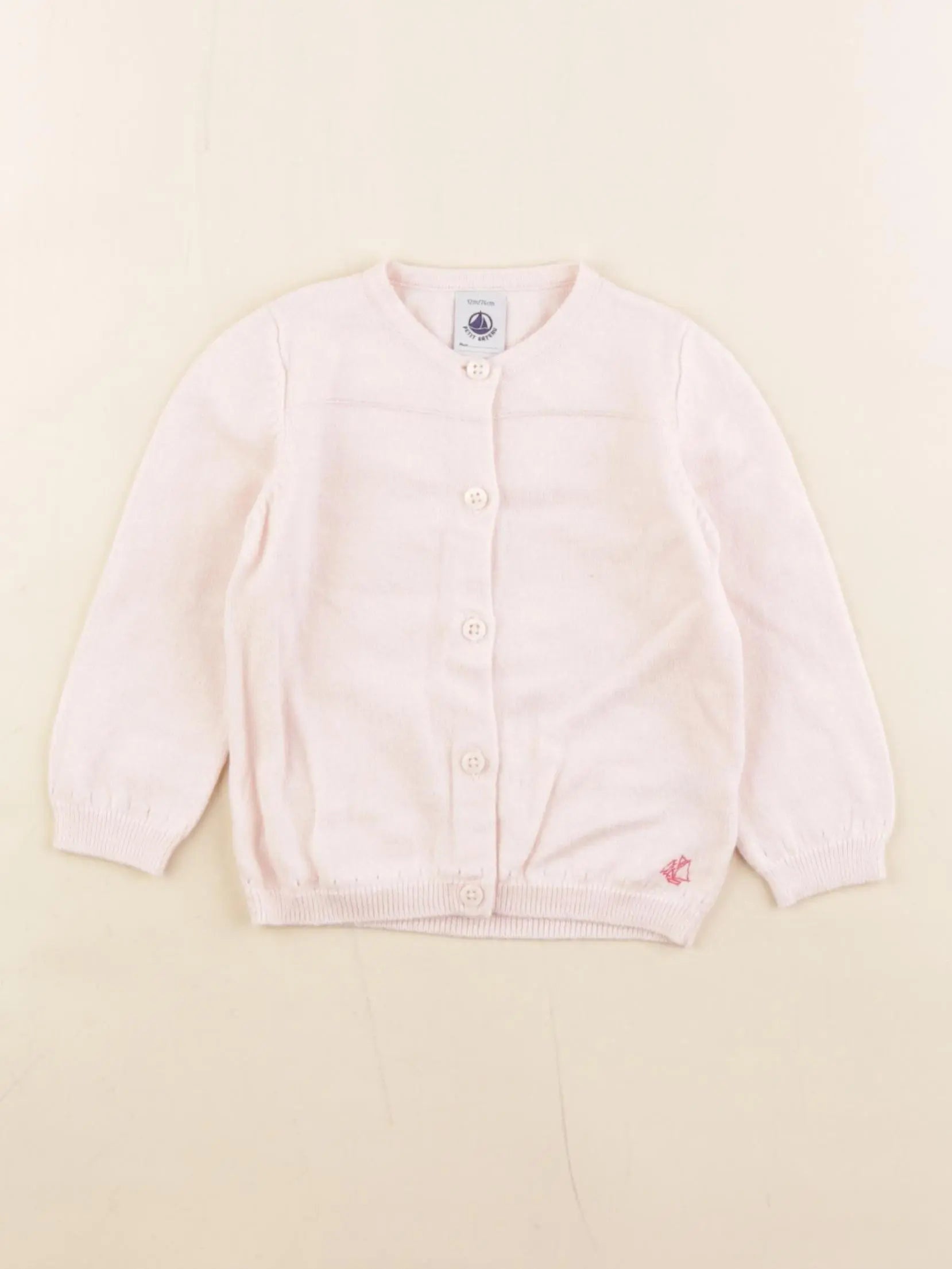 Petit Bateau - gilet rose - 12 mois