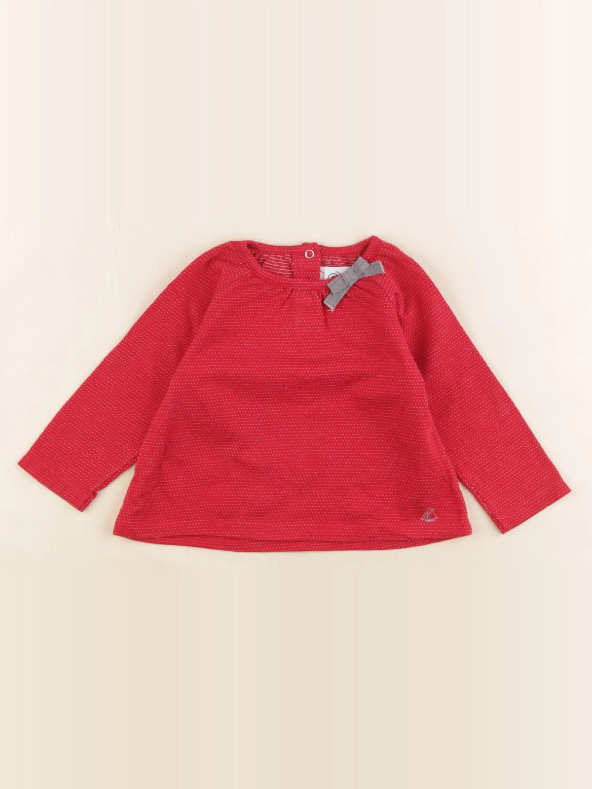Petit Bateau - tee-shirt rouge - 12 mois