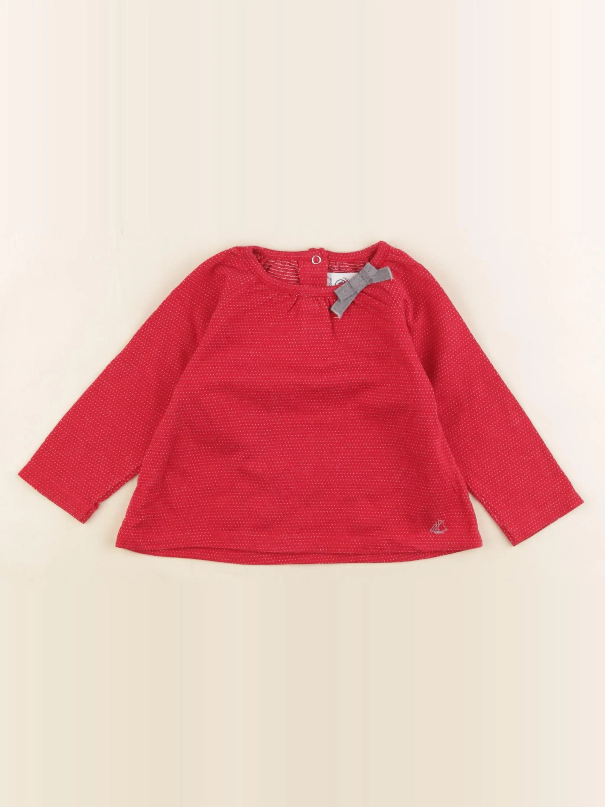 Petit Bateau - tee-shirt rouge - 12 mois