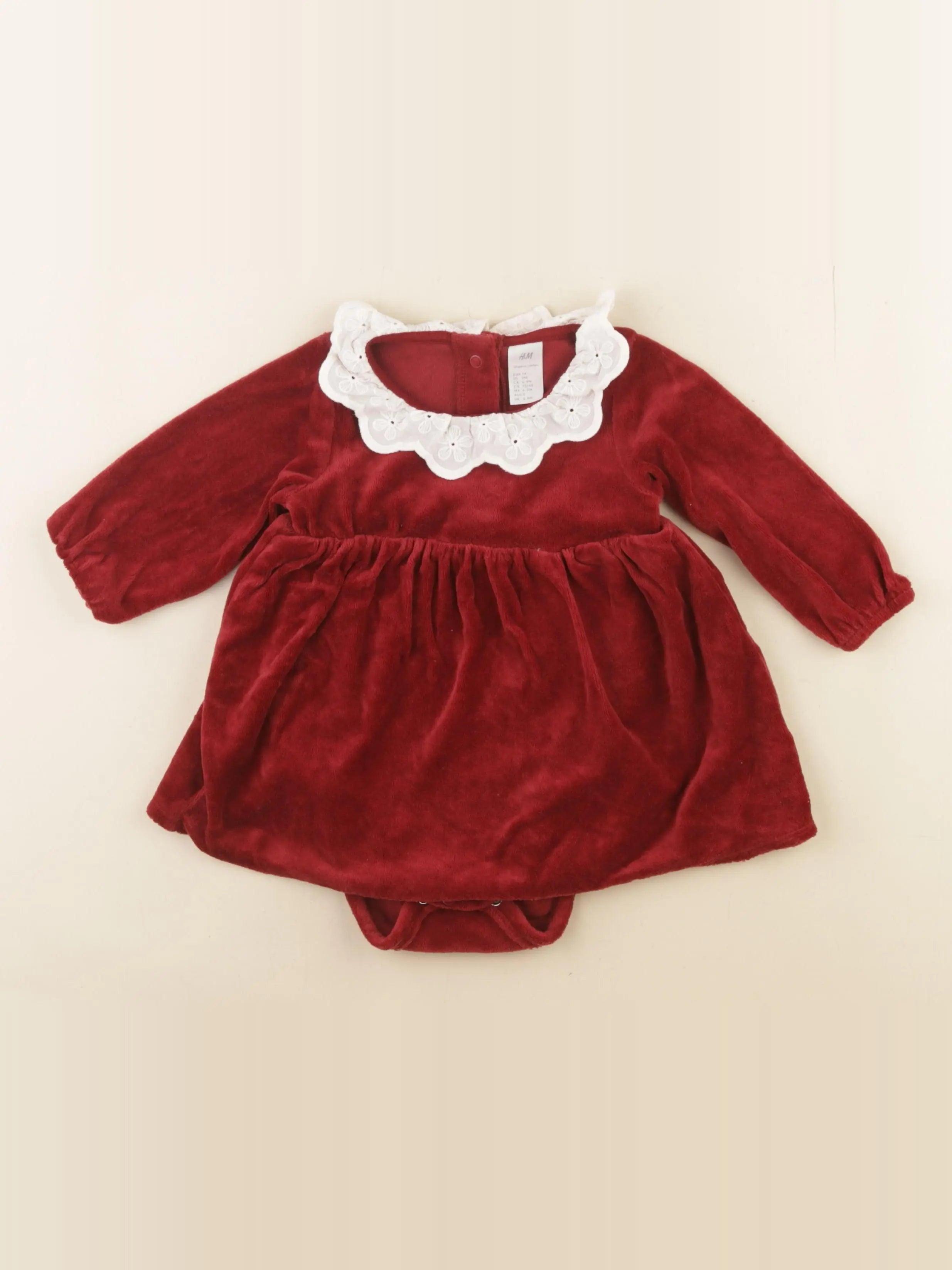 H&M - body robe rouge - 9 mois