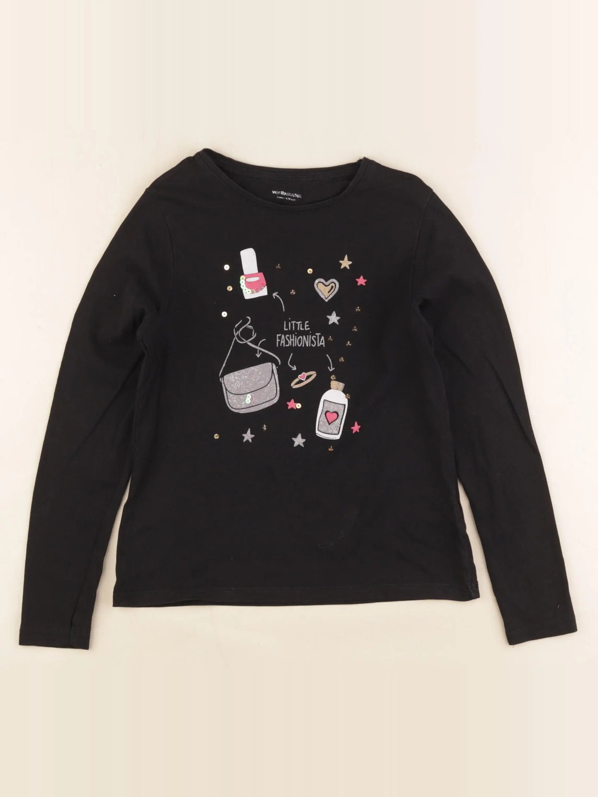 Vertbaudet - tee-shirt noir - 8 ans