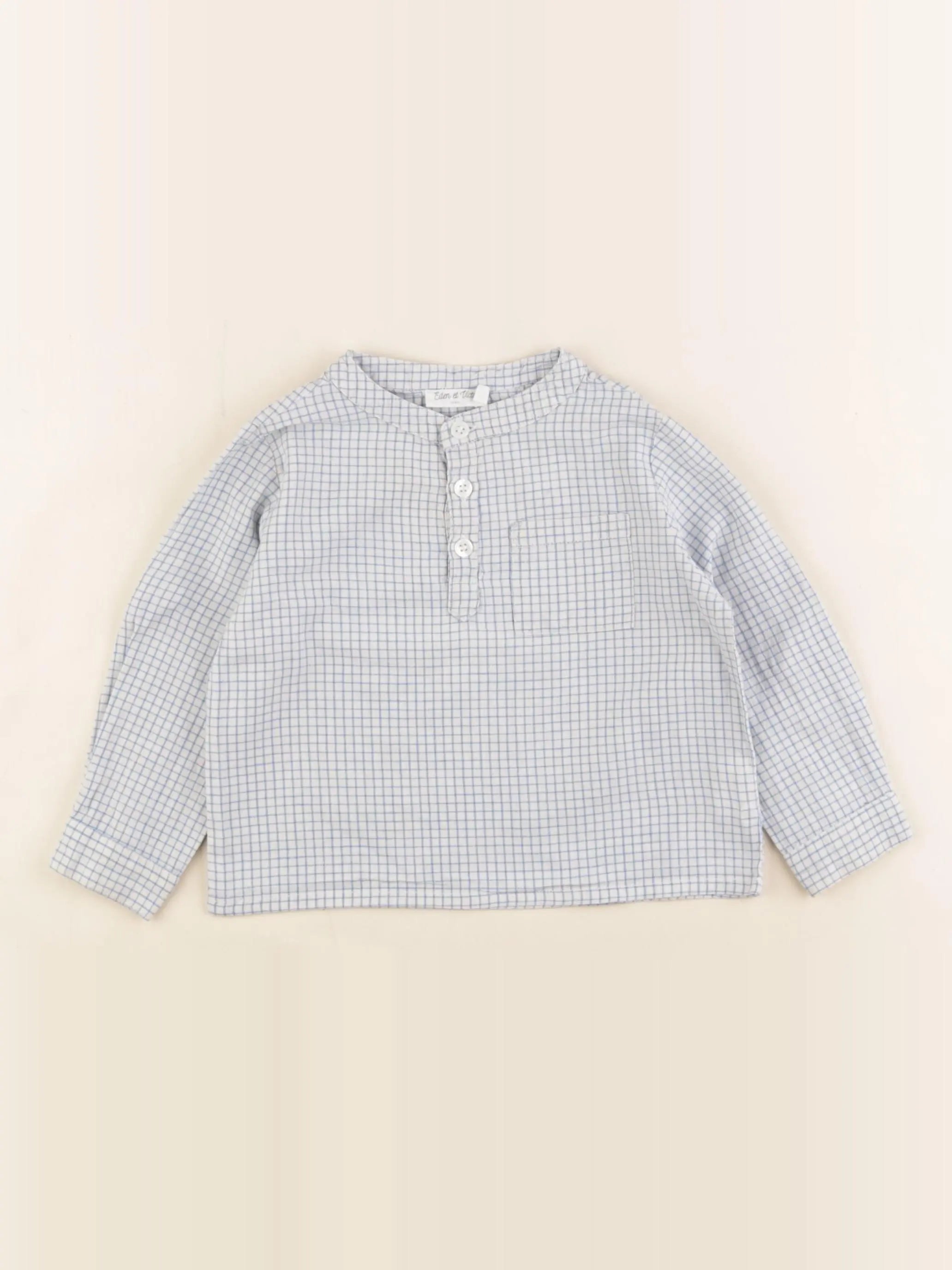 Eden & Victor - chemise bleu - 12 mois