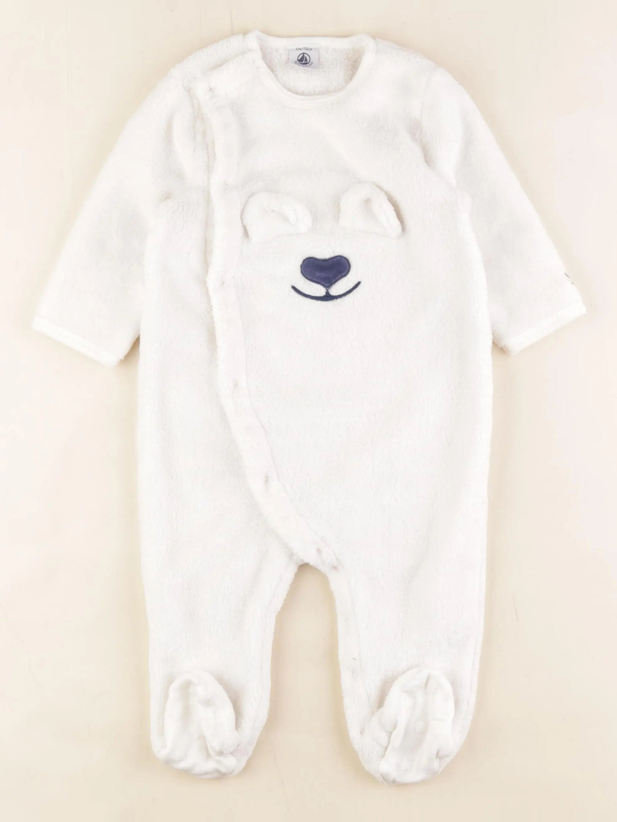 Petit Bateau - sur-pyjama blanc - 12 mois