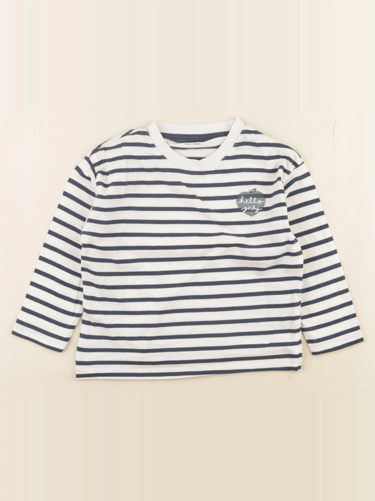 Vertbaudet - tee-shirt blanc, bleu - 4 ans