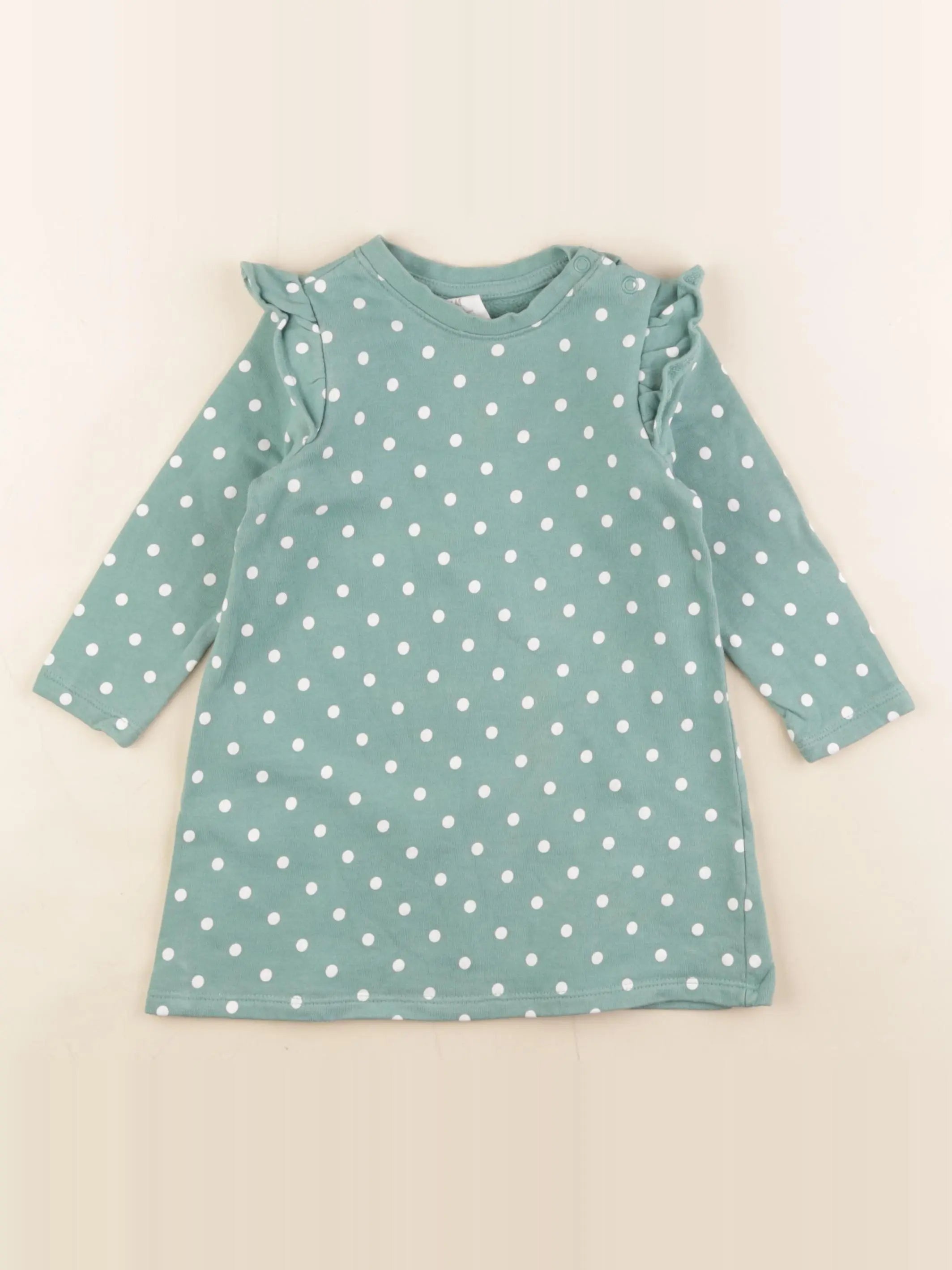 H&M - robe vert - 12/18 mois