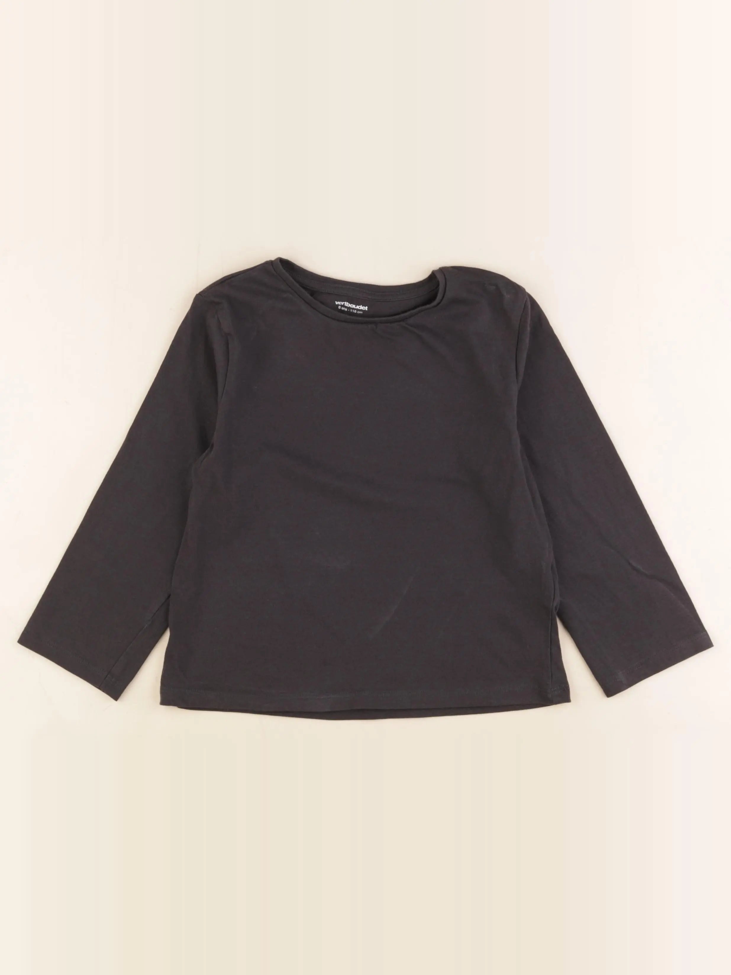 Vertbaudet - tee-shirt noir - 6 ans