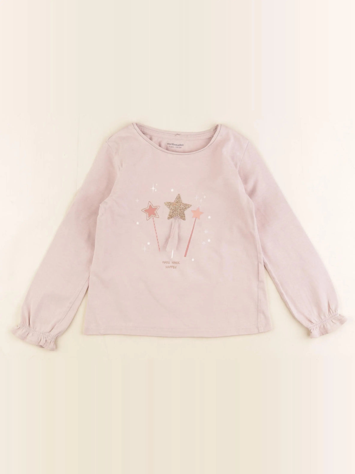 Vertbaudet - tee-shirt rose - 4 ans