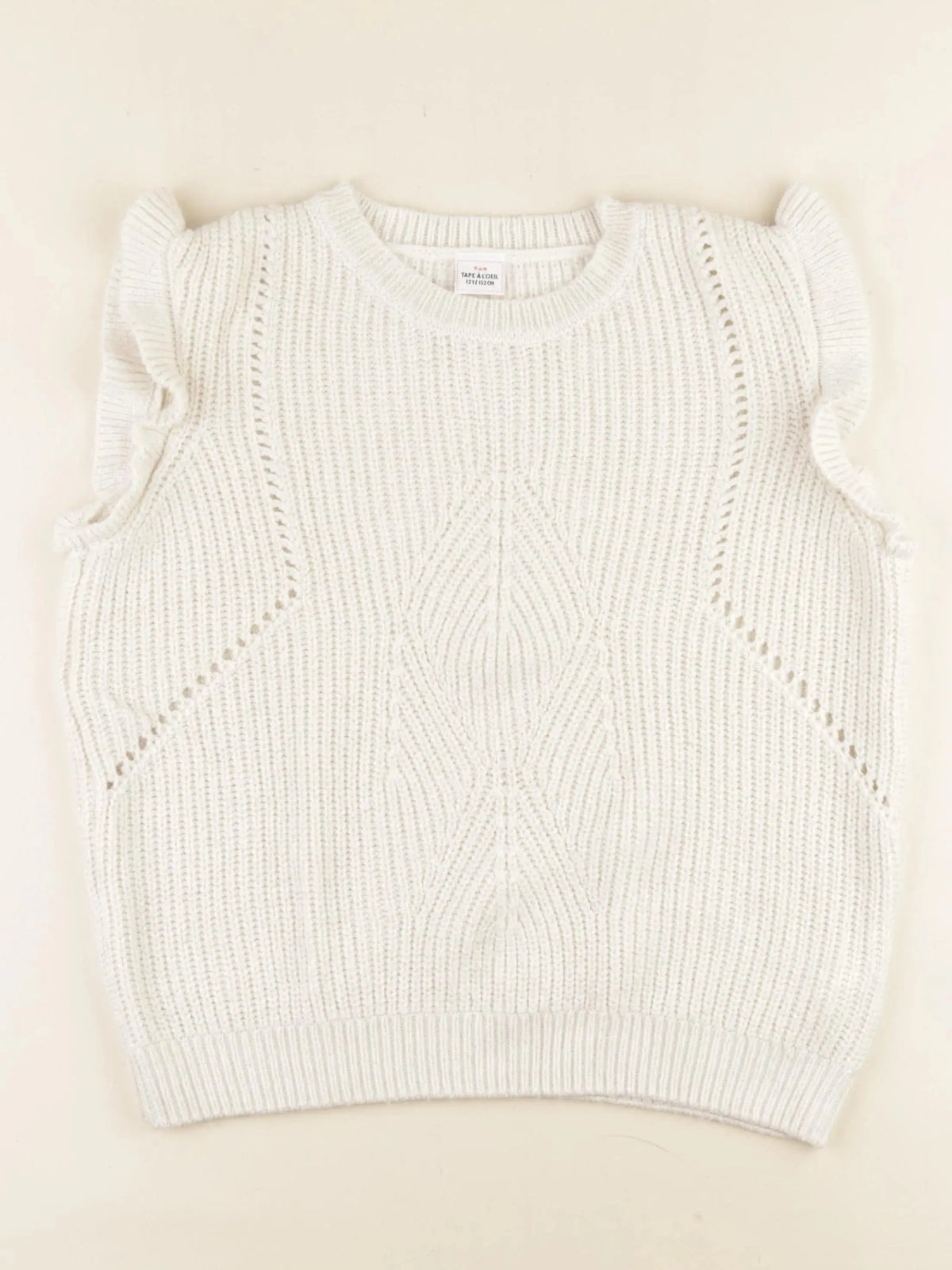 Tape à l'oeil - pull blanc, or - 12 ans
