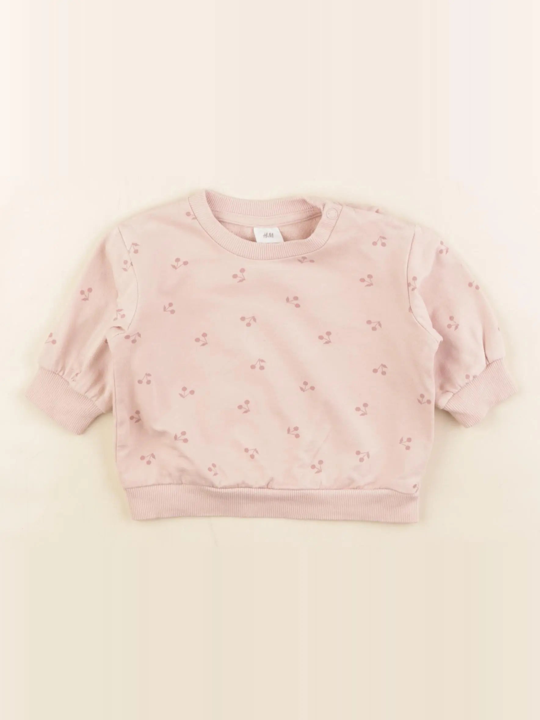 H&M - sweat rose - 2/4 mois