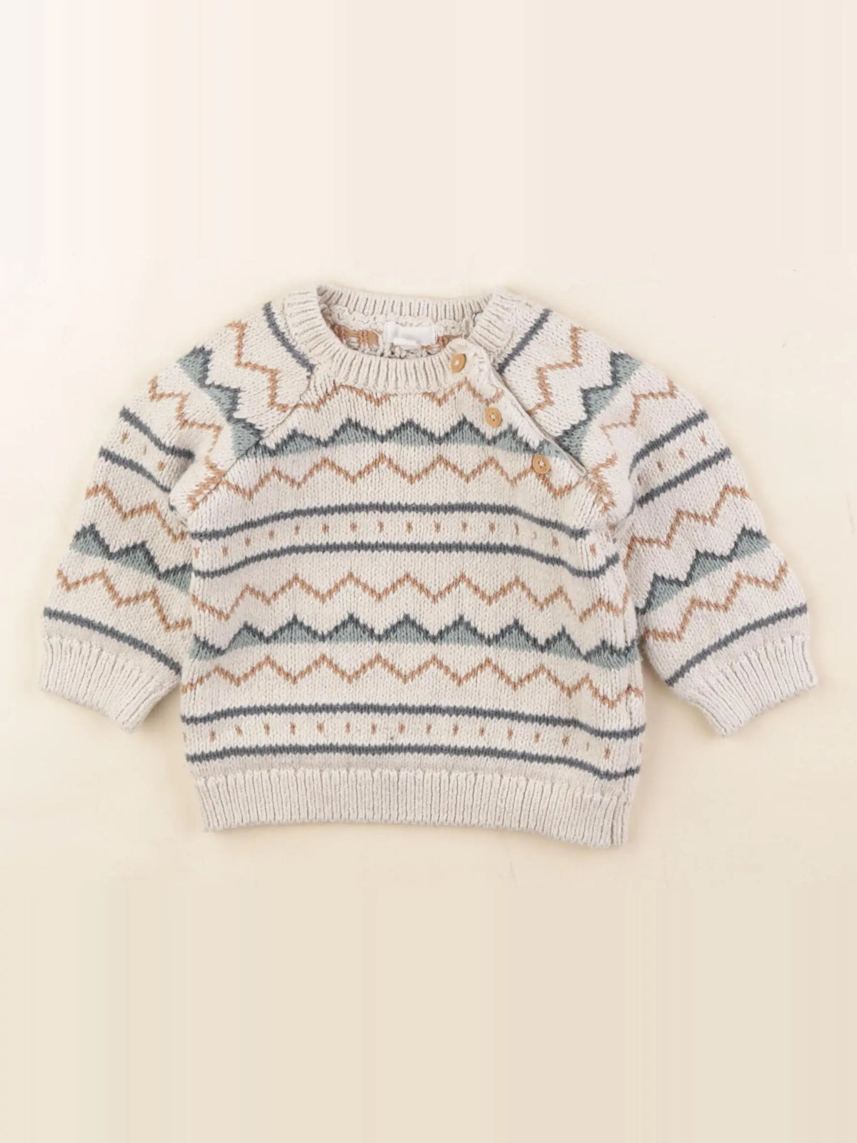 Vertbaudet - pull multicolore - 9 mois