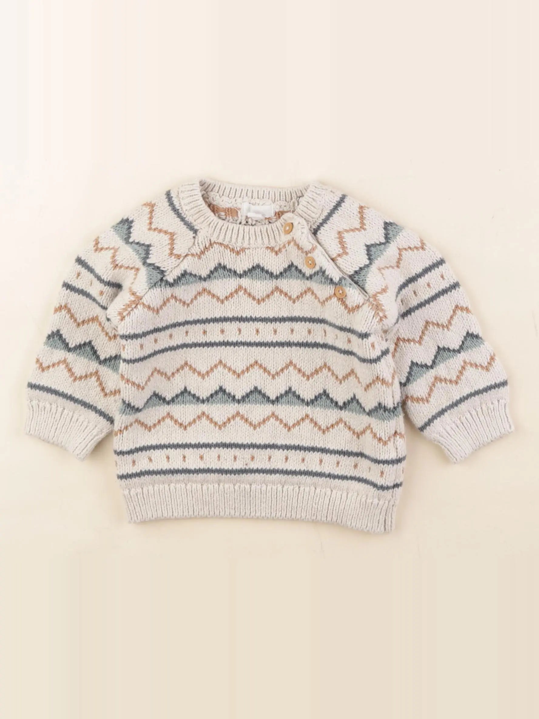 Vertbaudet - pull multicolore - 9 mois