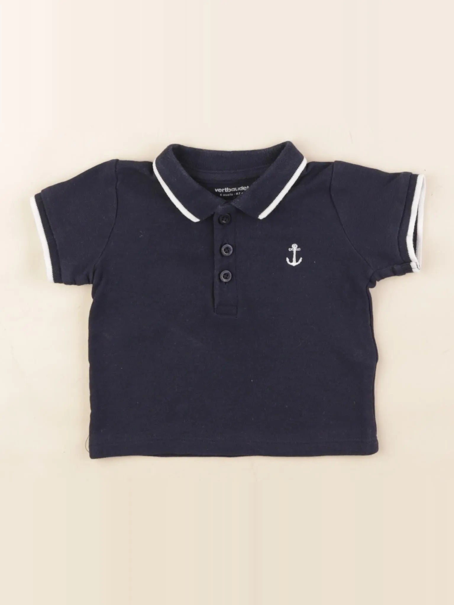 Vertbaudet - polo bleu - 6 mois
