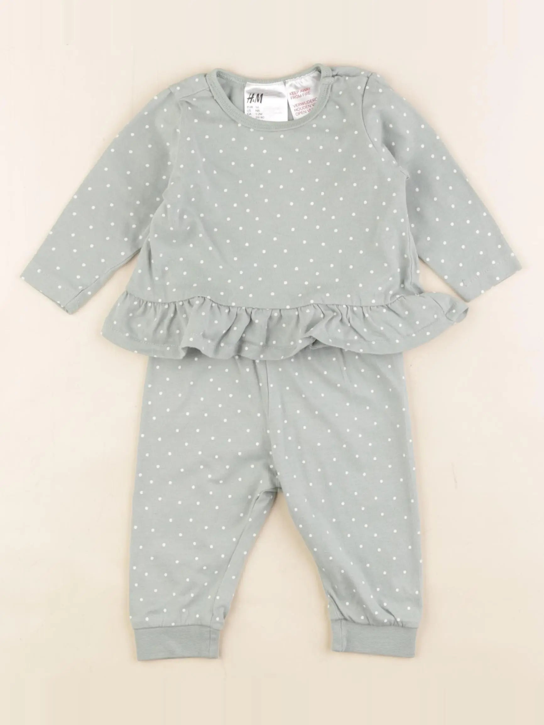 H&M - ensemble vert - 1/2 mois