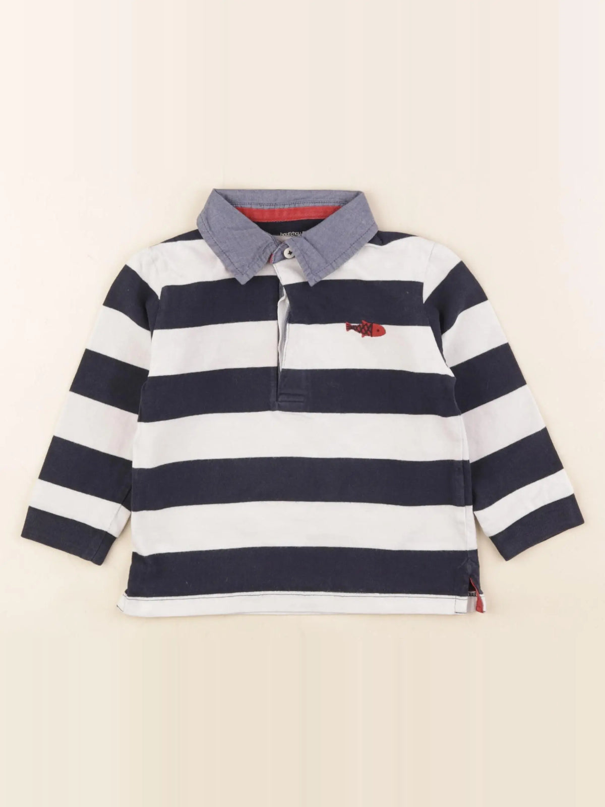 Boutchou - polo bleu, blanc - 24 mois
