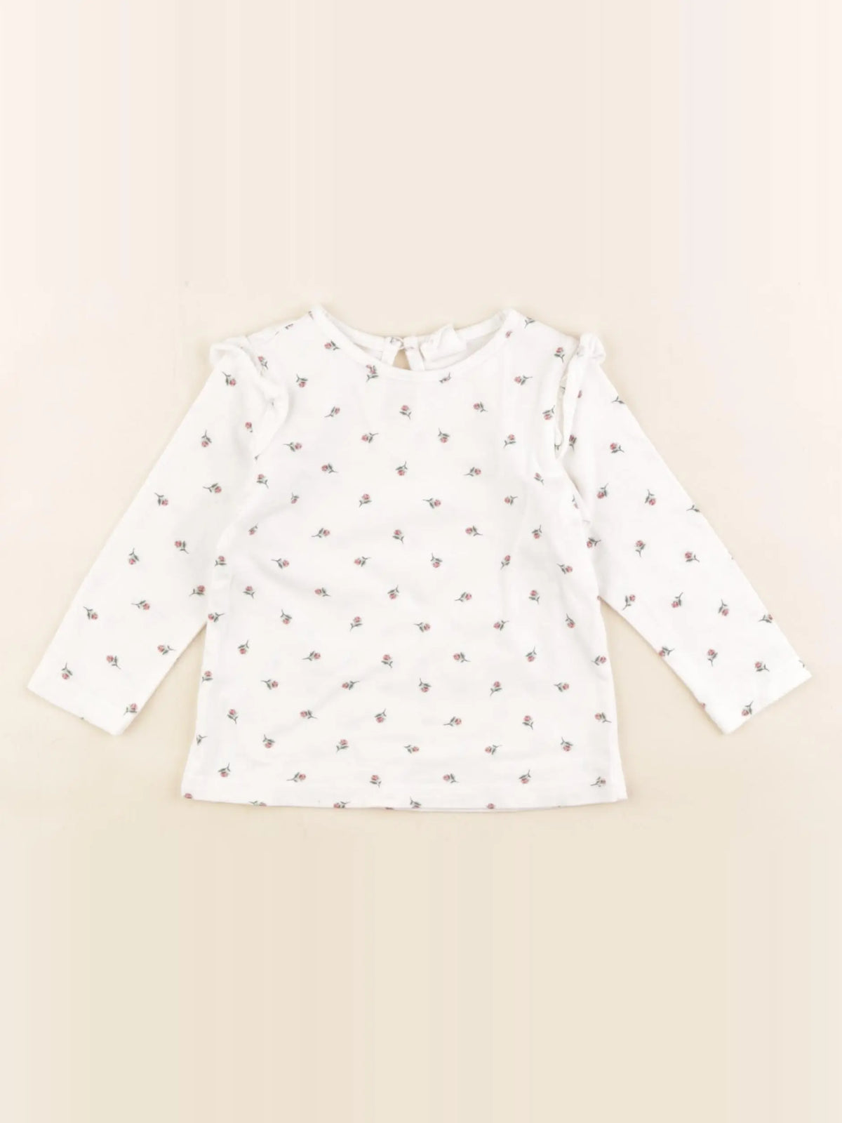 H&M - tee-shirt beige, rose - 6 mois