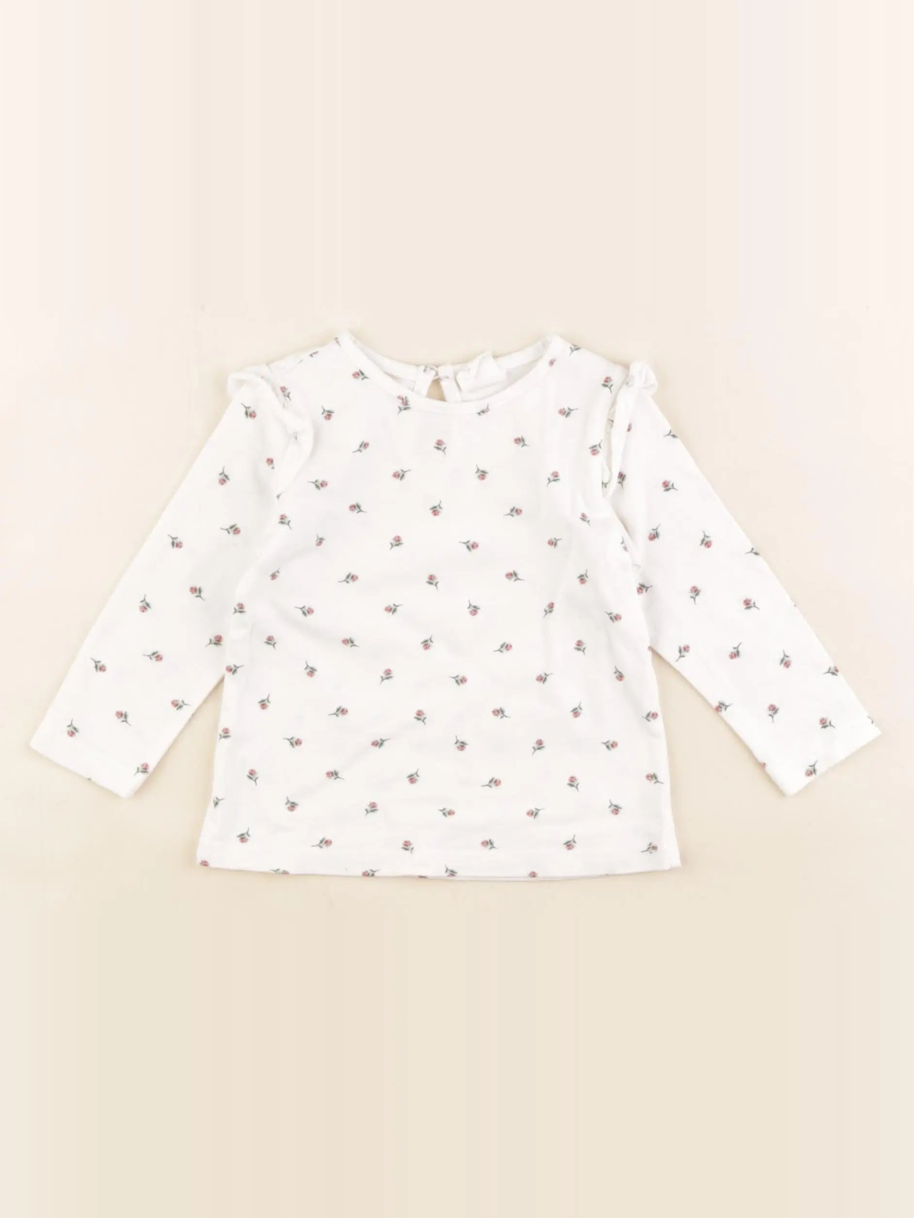 H&M - tee-shirt beige, rose - 6 mois