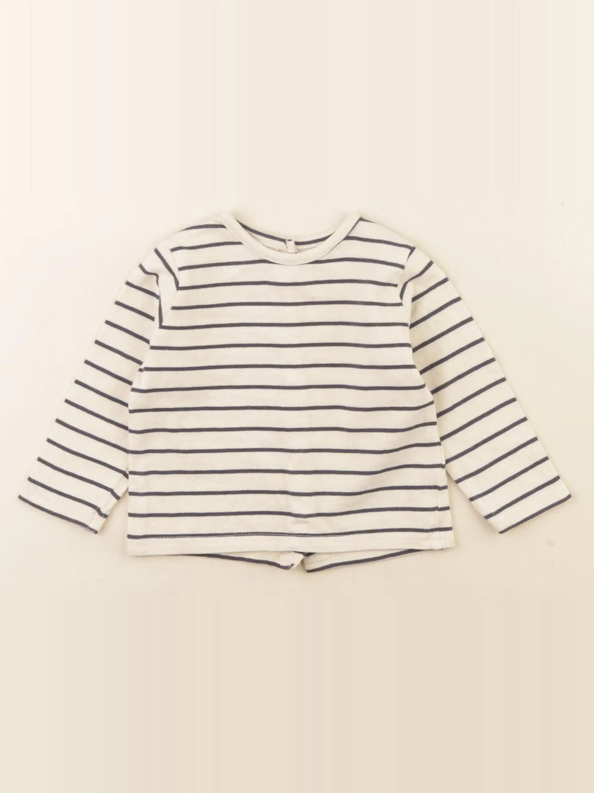 Vertbaudet - tee-shirt beige, bleu - 6 mois