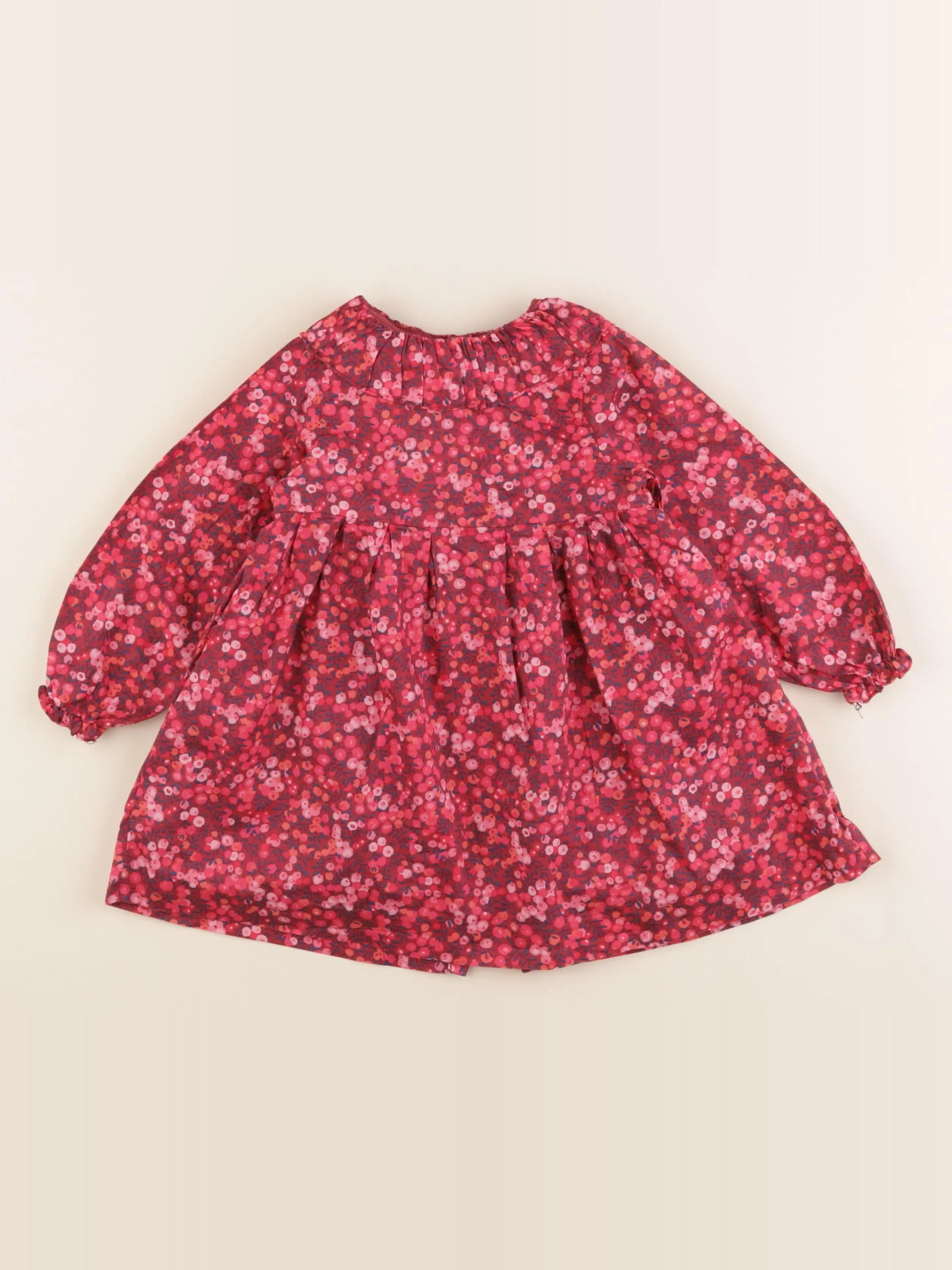 Jacadi - robe liberty rouge, rose - 24 mois