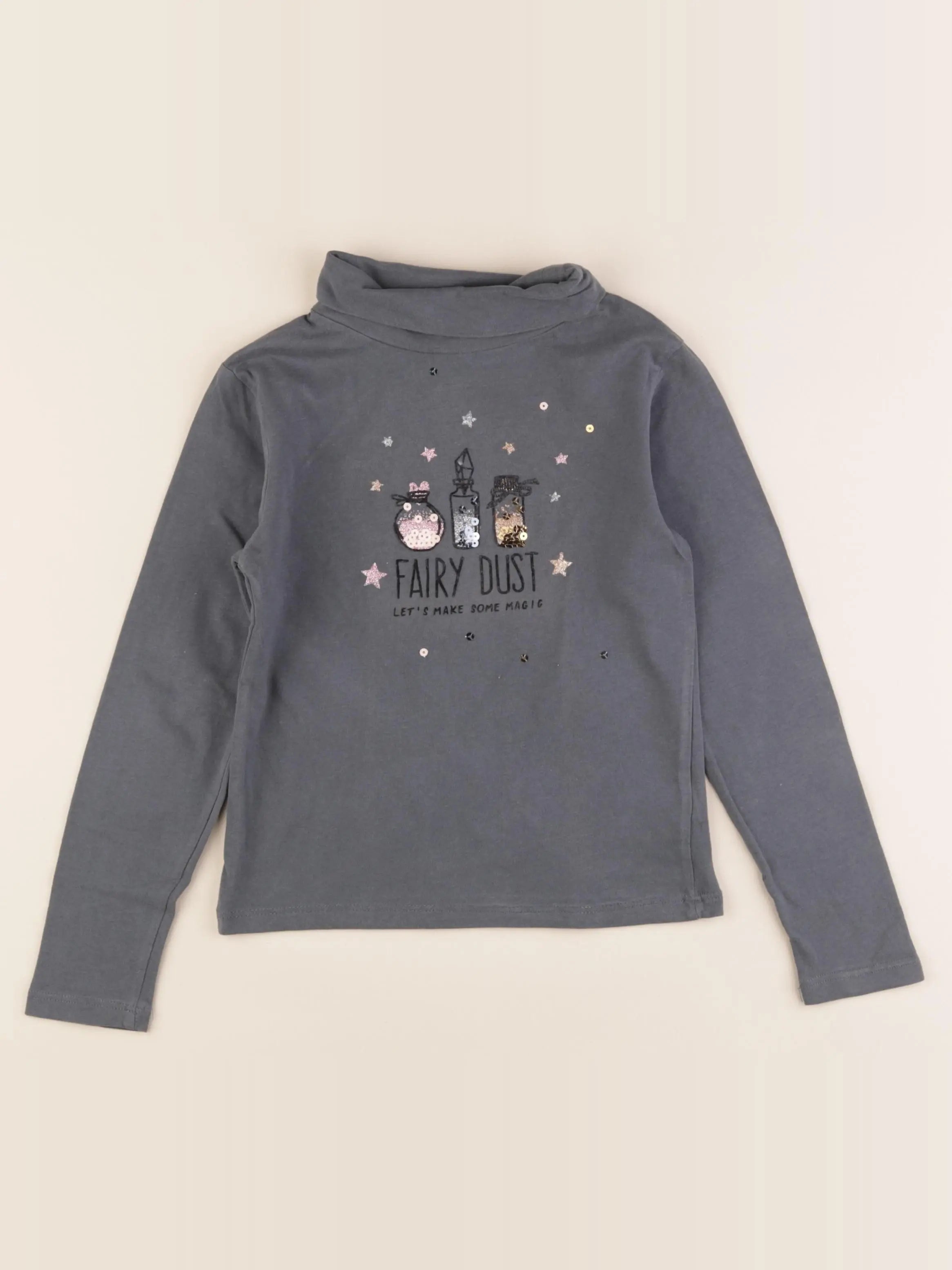Vertbaudet - sous-pull gris - 8 ans