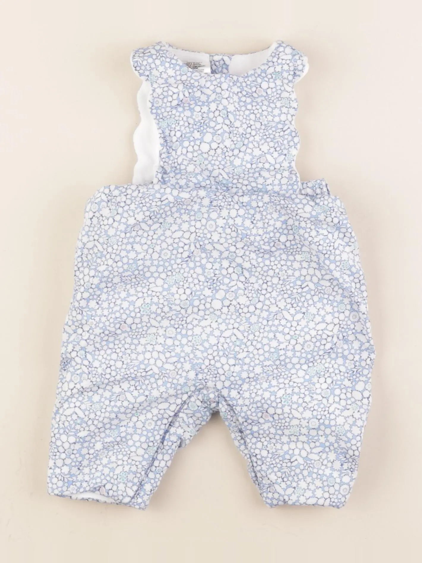 Jacadi - combinaison doublé, liberty bleu - 3 mois