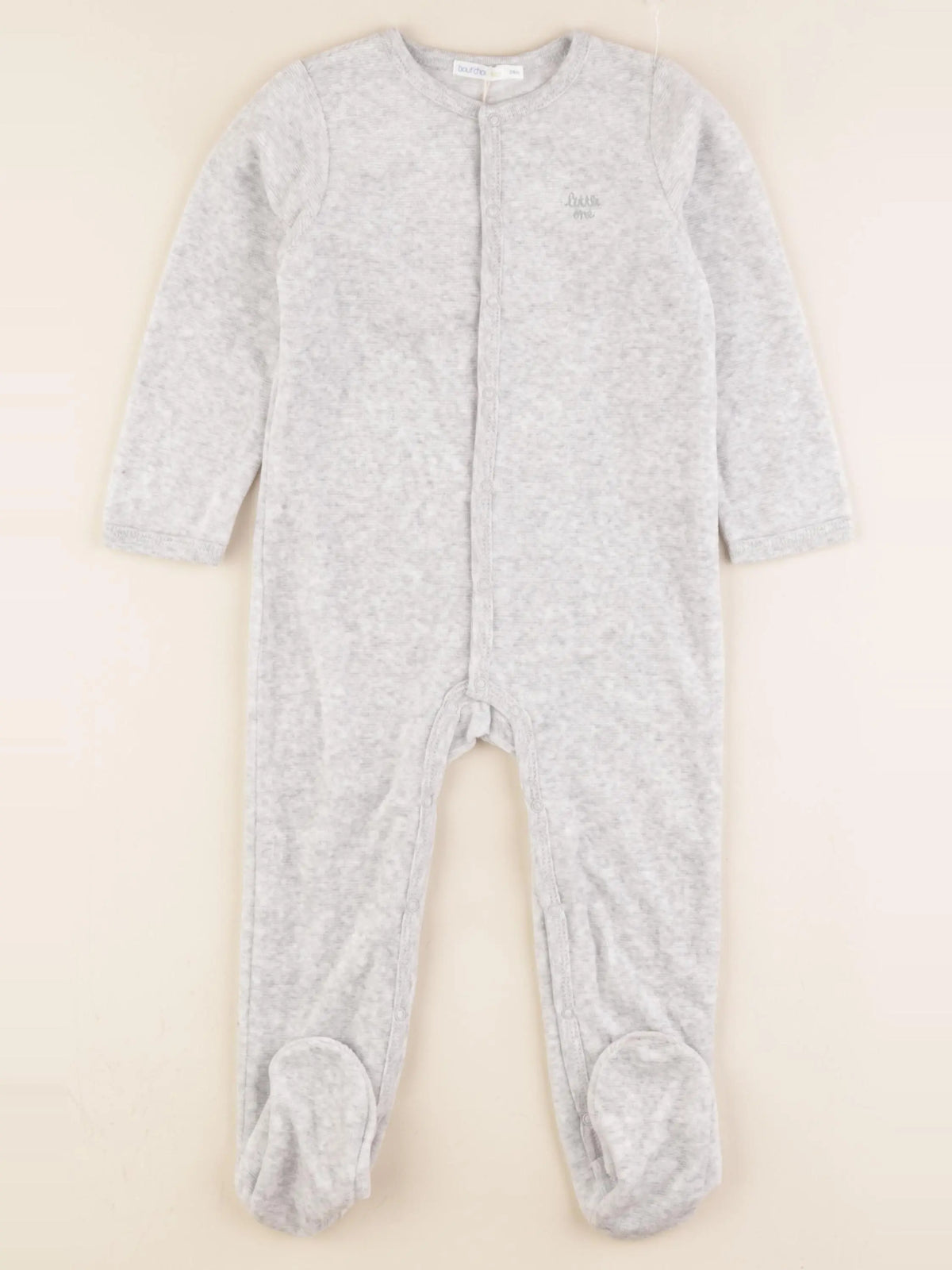 Boutchou - pyjama velours gris - 24 mois