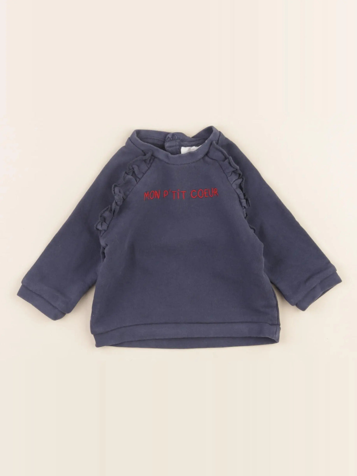 Vertbaudet - sweat bleu - 6 mois