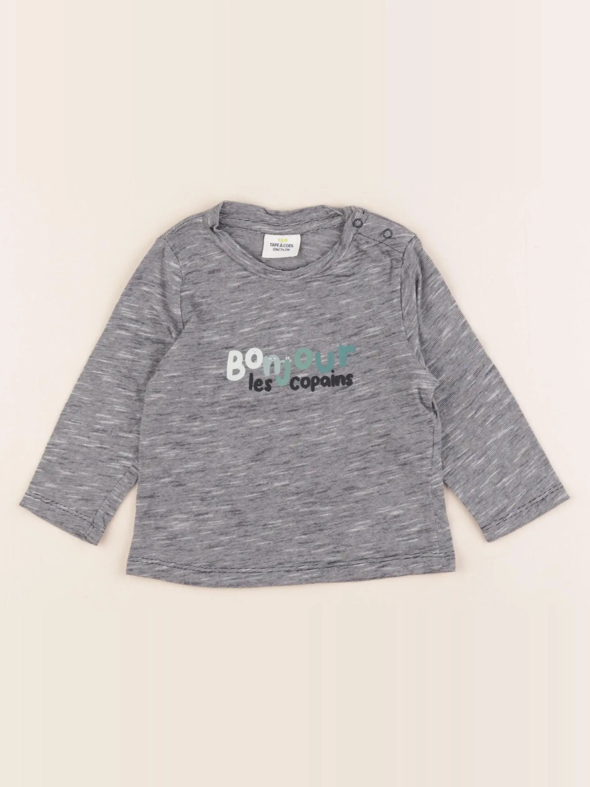 Tape à l'oeil - tee-shirt bleu - 12 mois