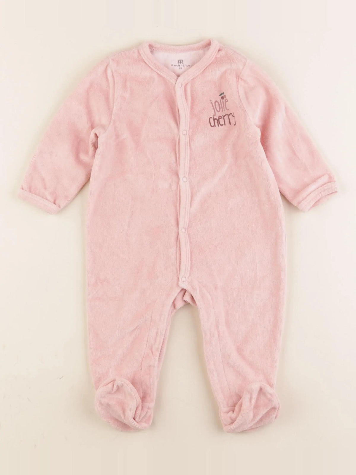 La Redoute - pyjama velours rose - 6 mois