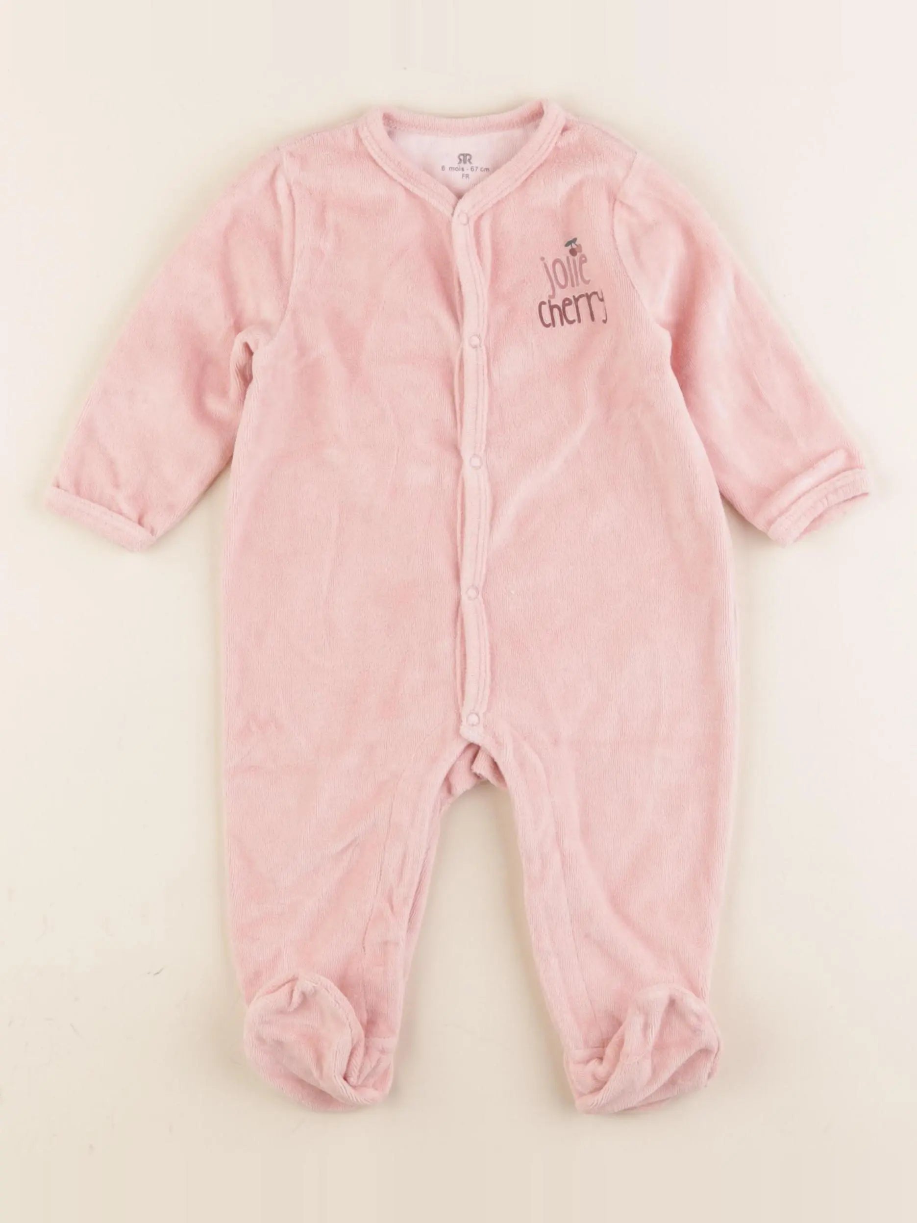 La Redoute - pyjama velours rose - 6 mois