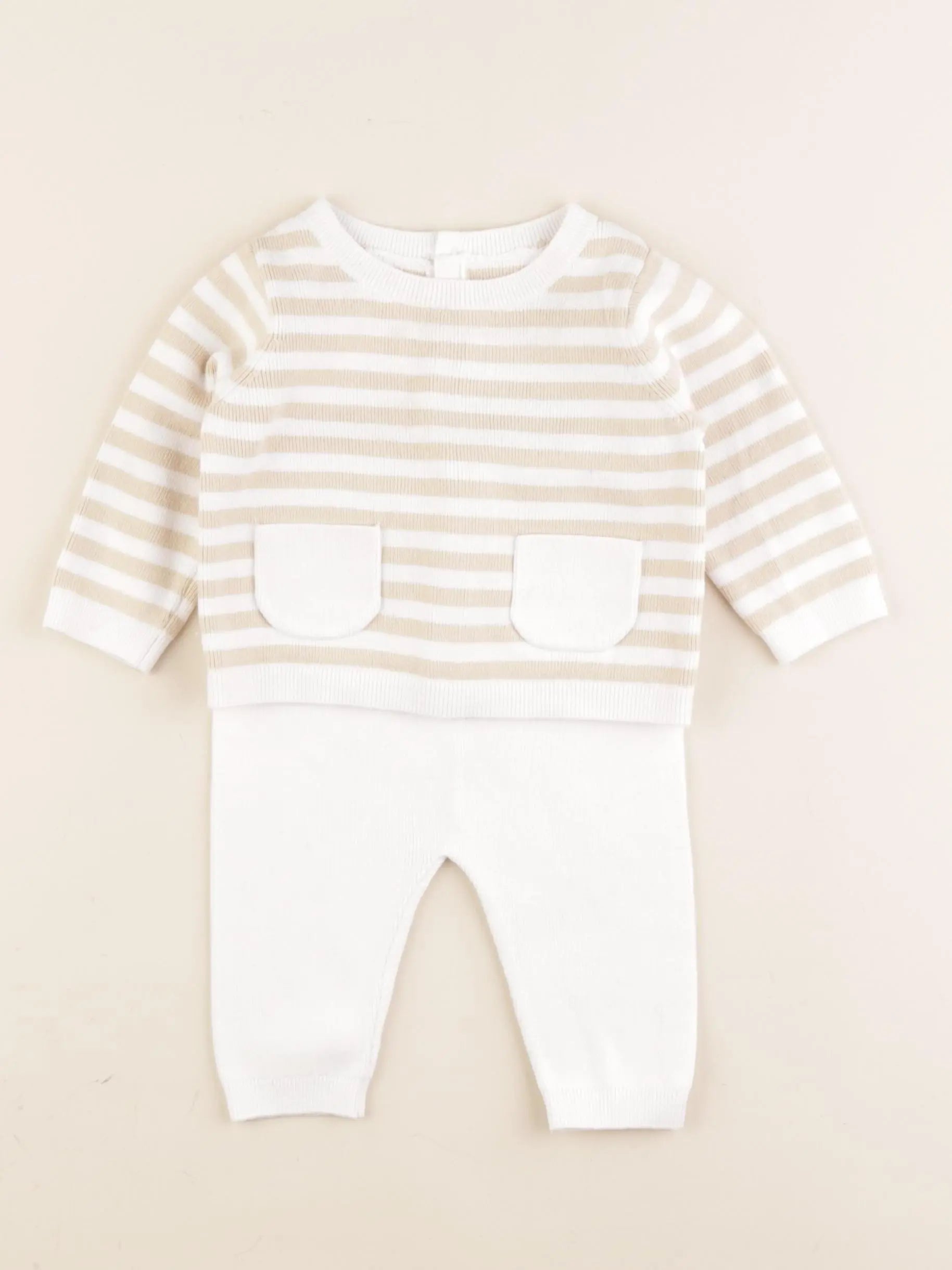 Jacadi - ensemble beige, marron - 6 mois