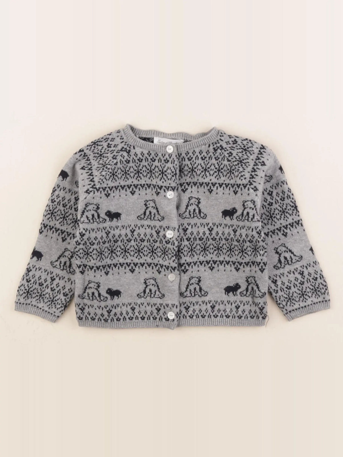 Tartine & Chocolat - gilet gris - 1 an