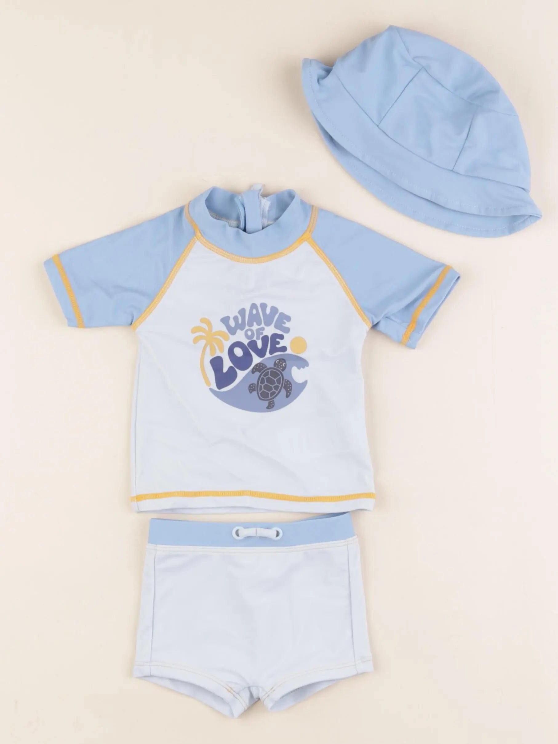 Vertbaudet - maillot de bain bleu - 3 mois