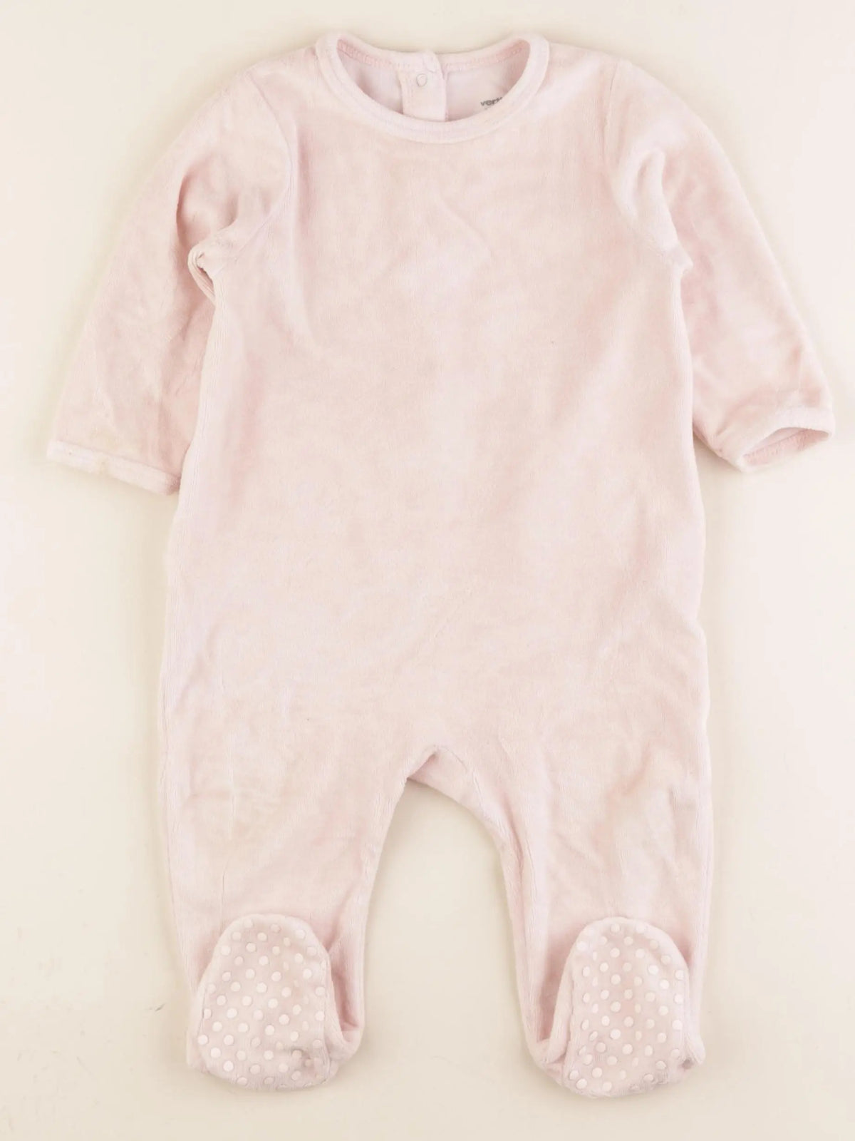 Vertbaudet - pyjama velours rose - 12 mois