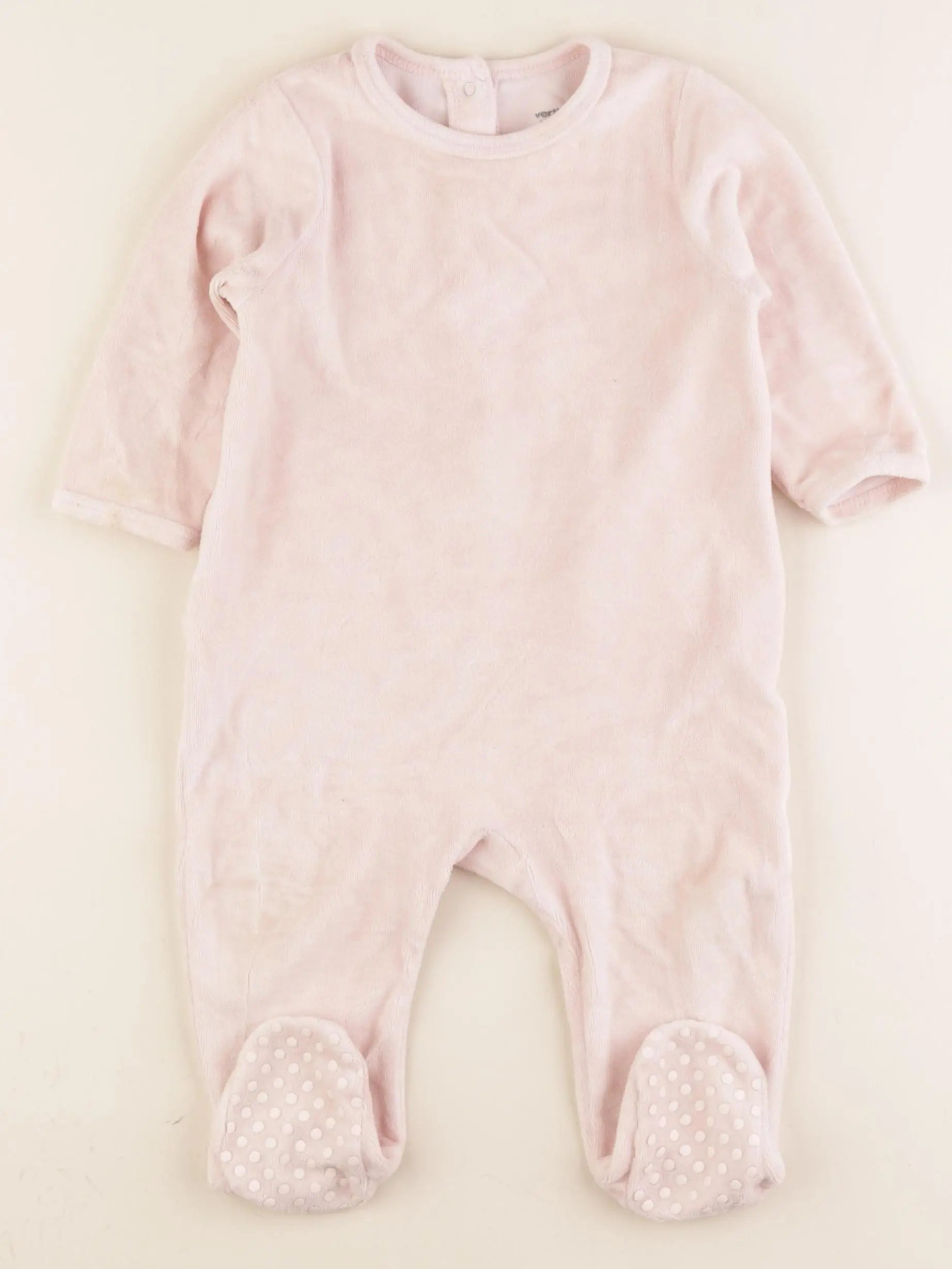 Vertbaudet - pyjama velours rose - 12 mois