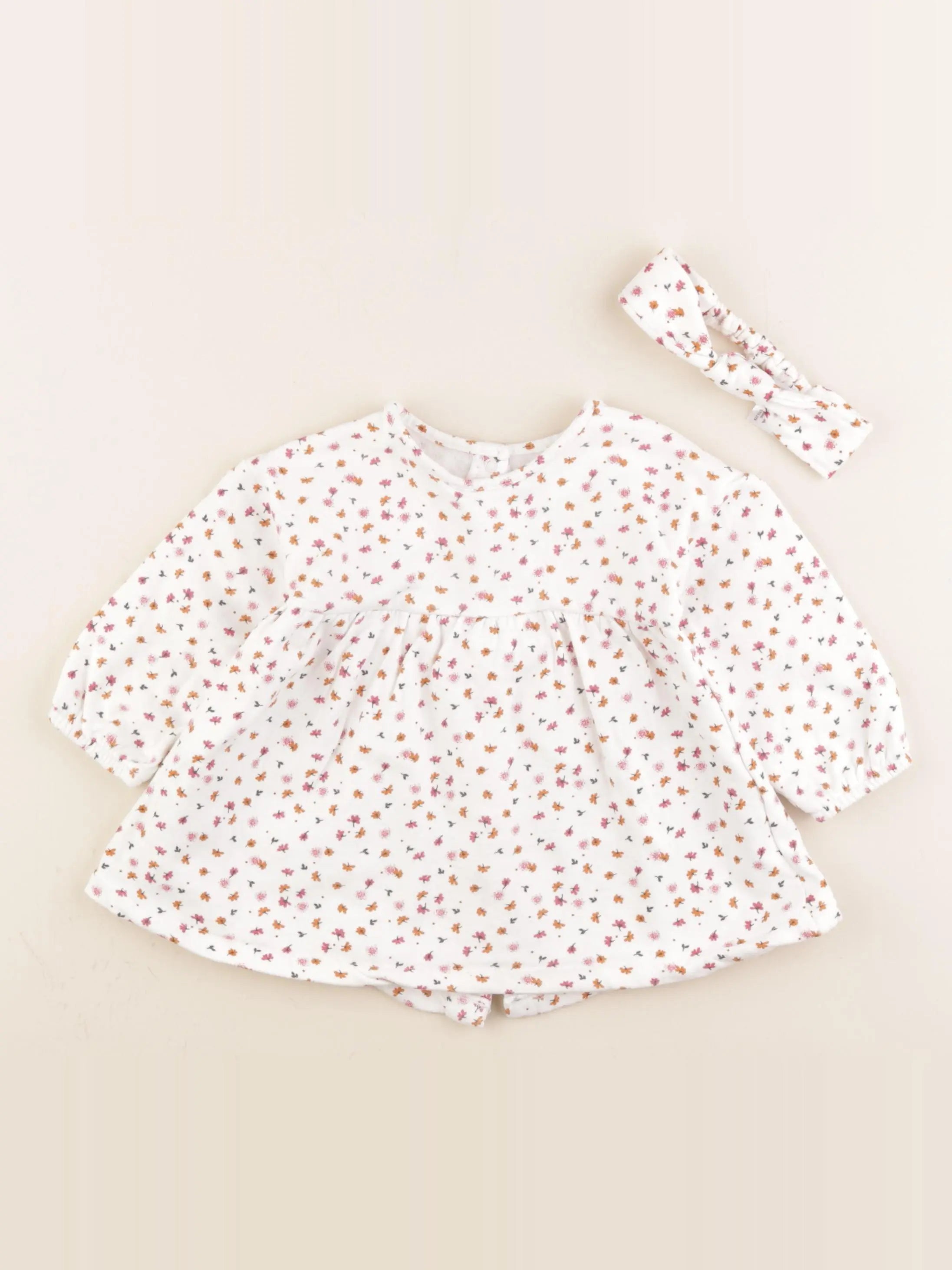 Vertbaudet - robe blanc, multicolore - 12 mois