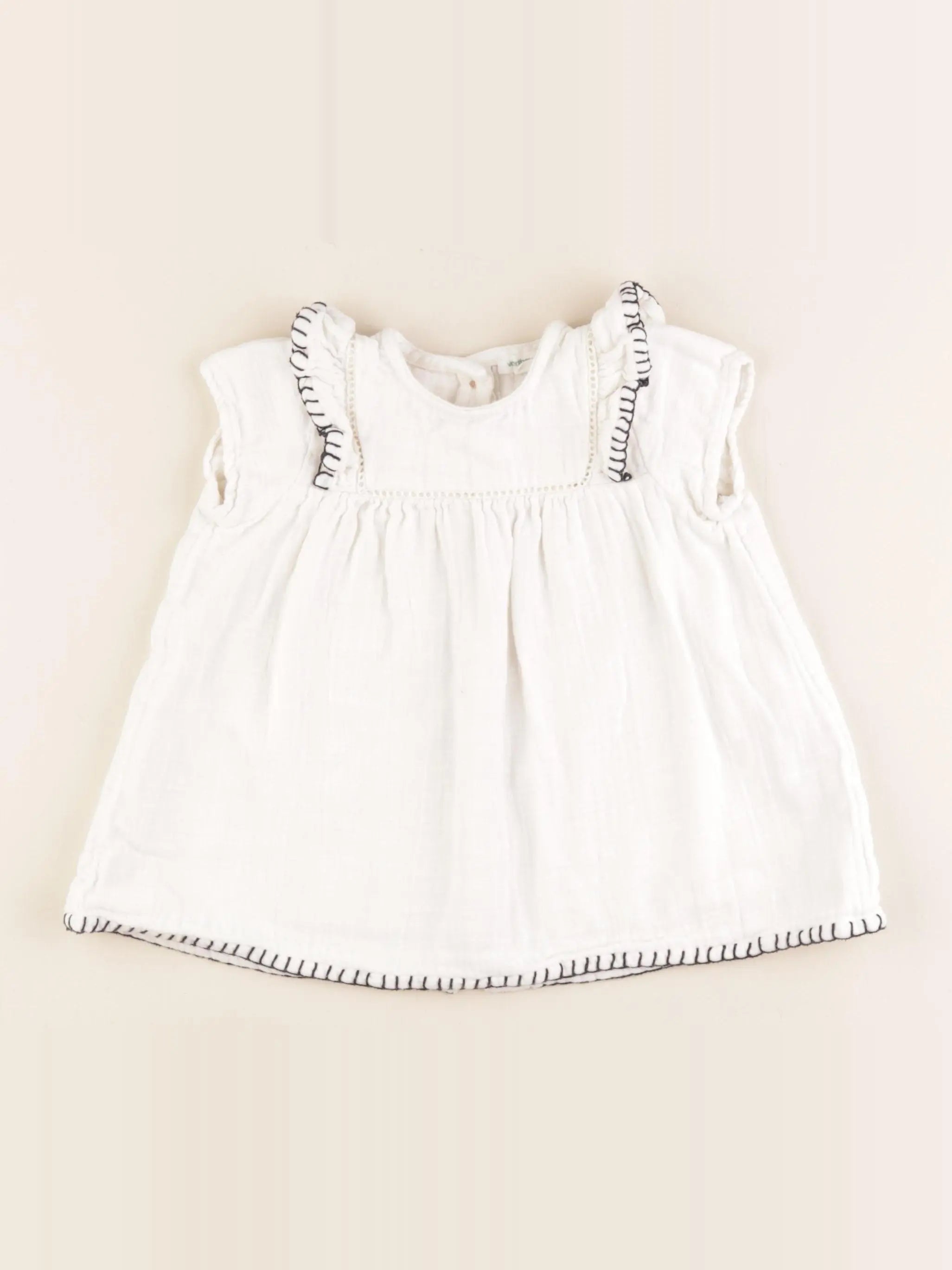 Vertbaudet - robe blanc - 12 mois