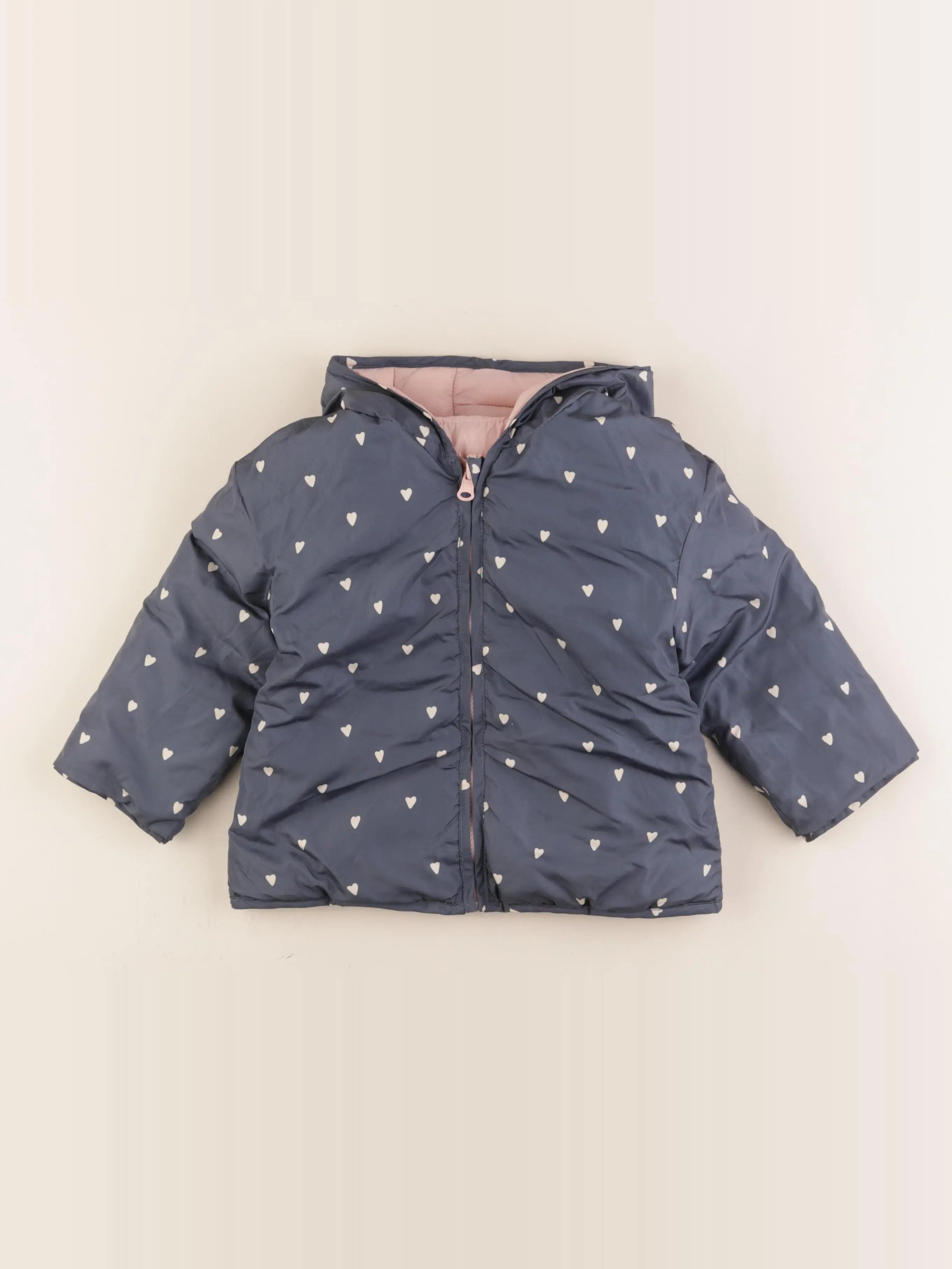 Vertbaudet - doudoune réversible rose, bleu - 3 ans