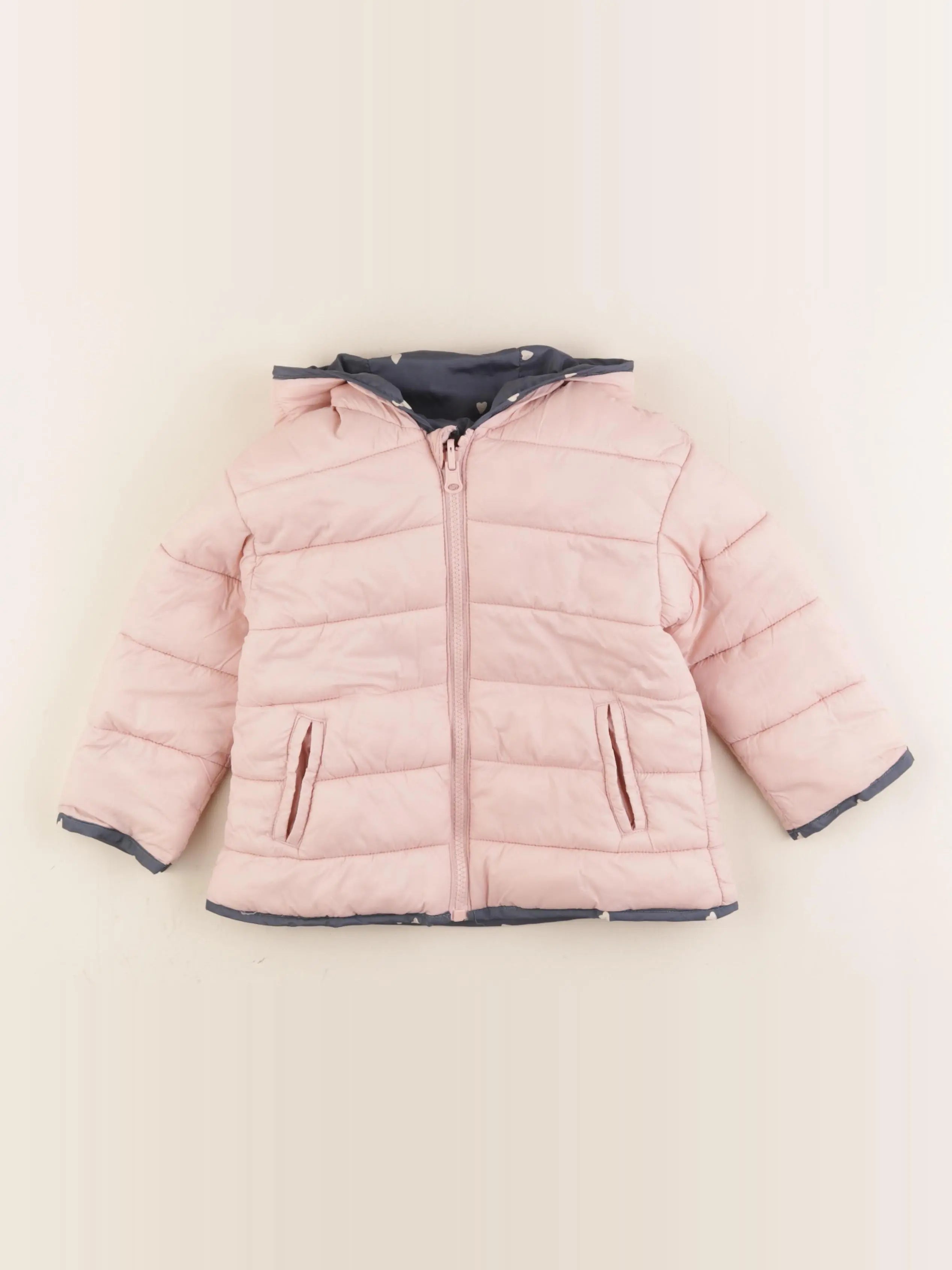 Vertbaudet - doudoune réversible rose, bleu - 3 ans